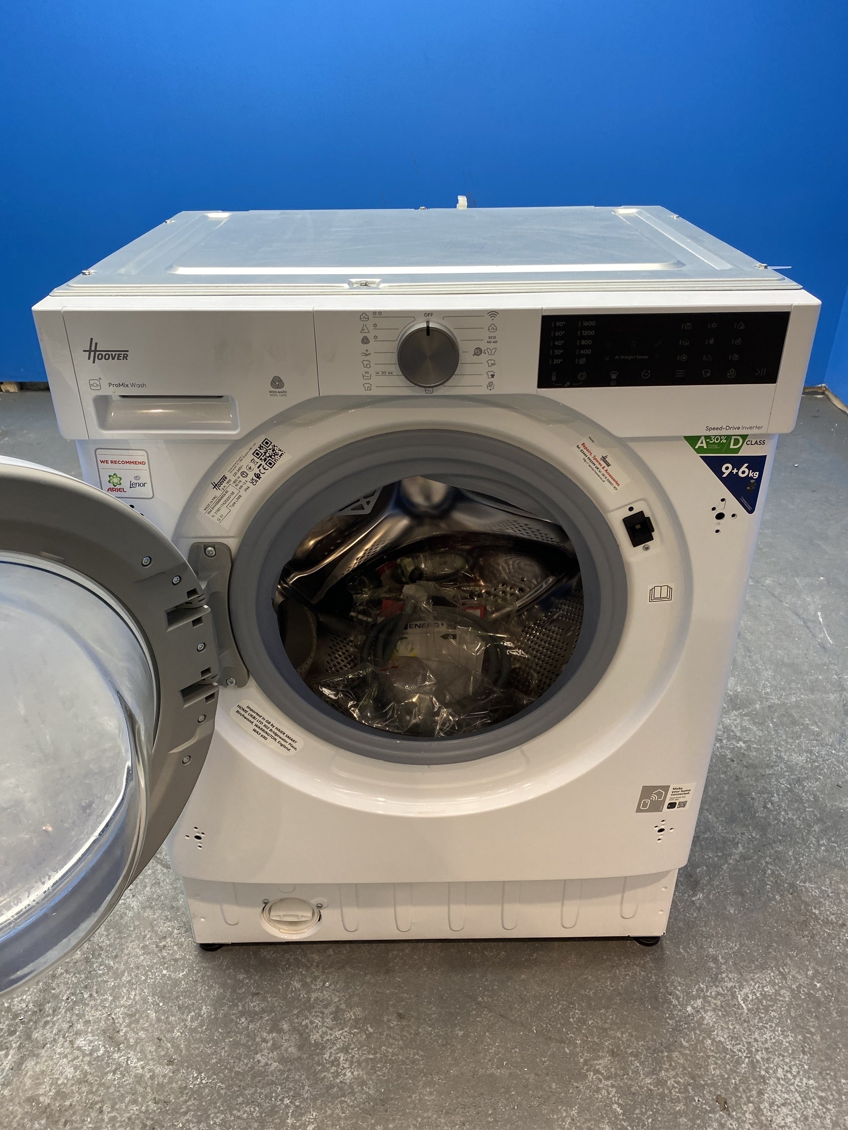 #GRC-153-983 - Hoover BH4S696M6D9-80 9/6kg 1600rpm Integrated Washer Dryer