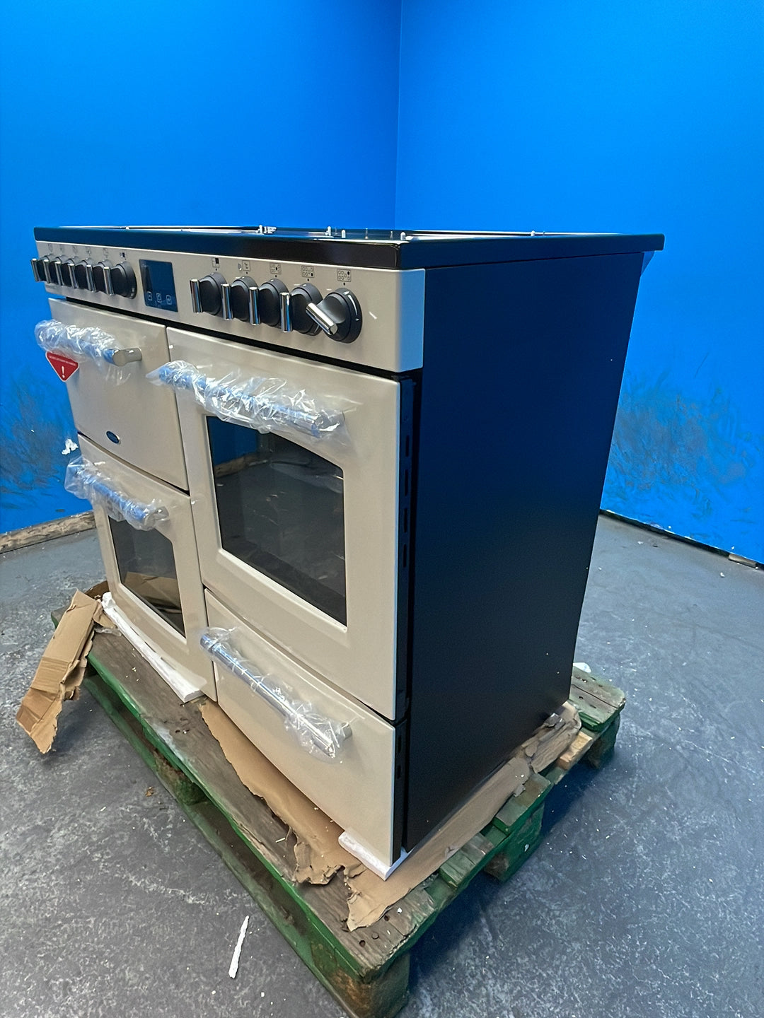#GRC-164-335 - Belling Farmhouse 100cm Dual Fuel Range Cooker – 157L, AirFry, Cream