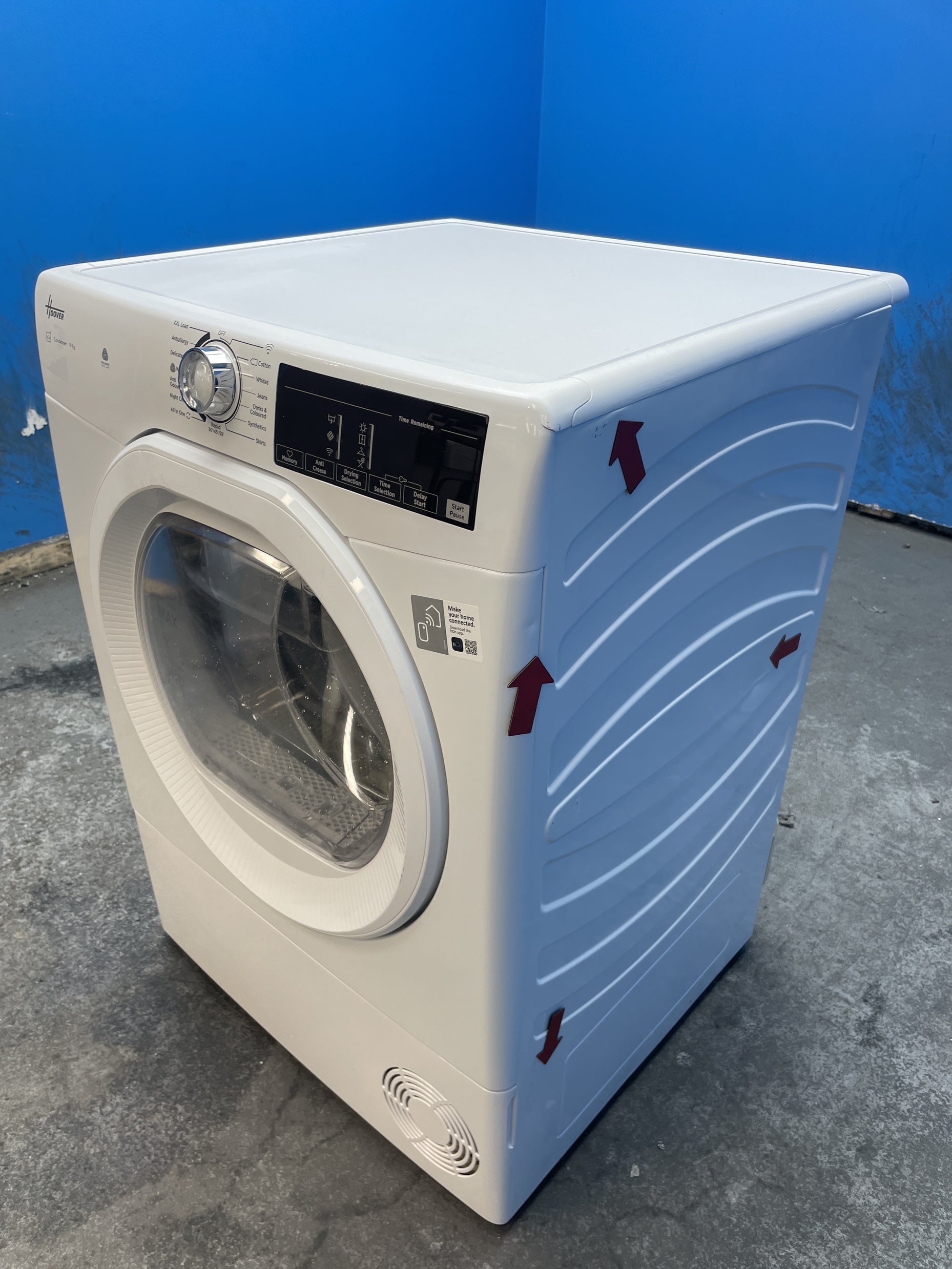 #GRC-162-546 - Hoover HRE C9TE-80 9kg Condenser Tumble Dryer with Wi-Fi