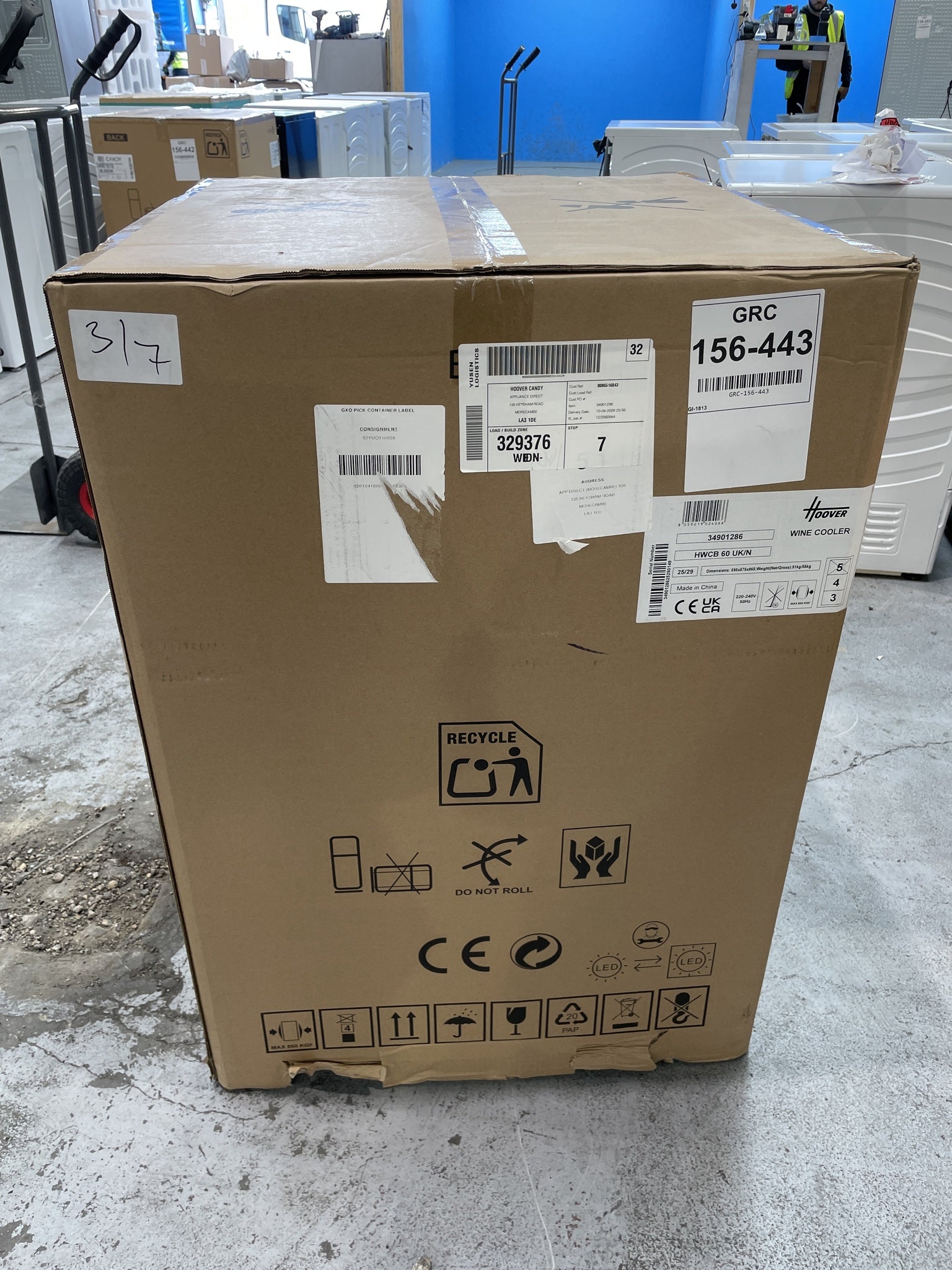 #GRC-156-443 - Hoover H-WINE 700 HWCB60UK/N Dual Zone 46 Bottle Wine Cooler