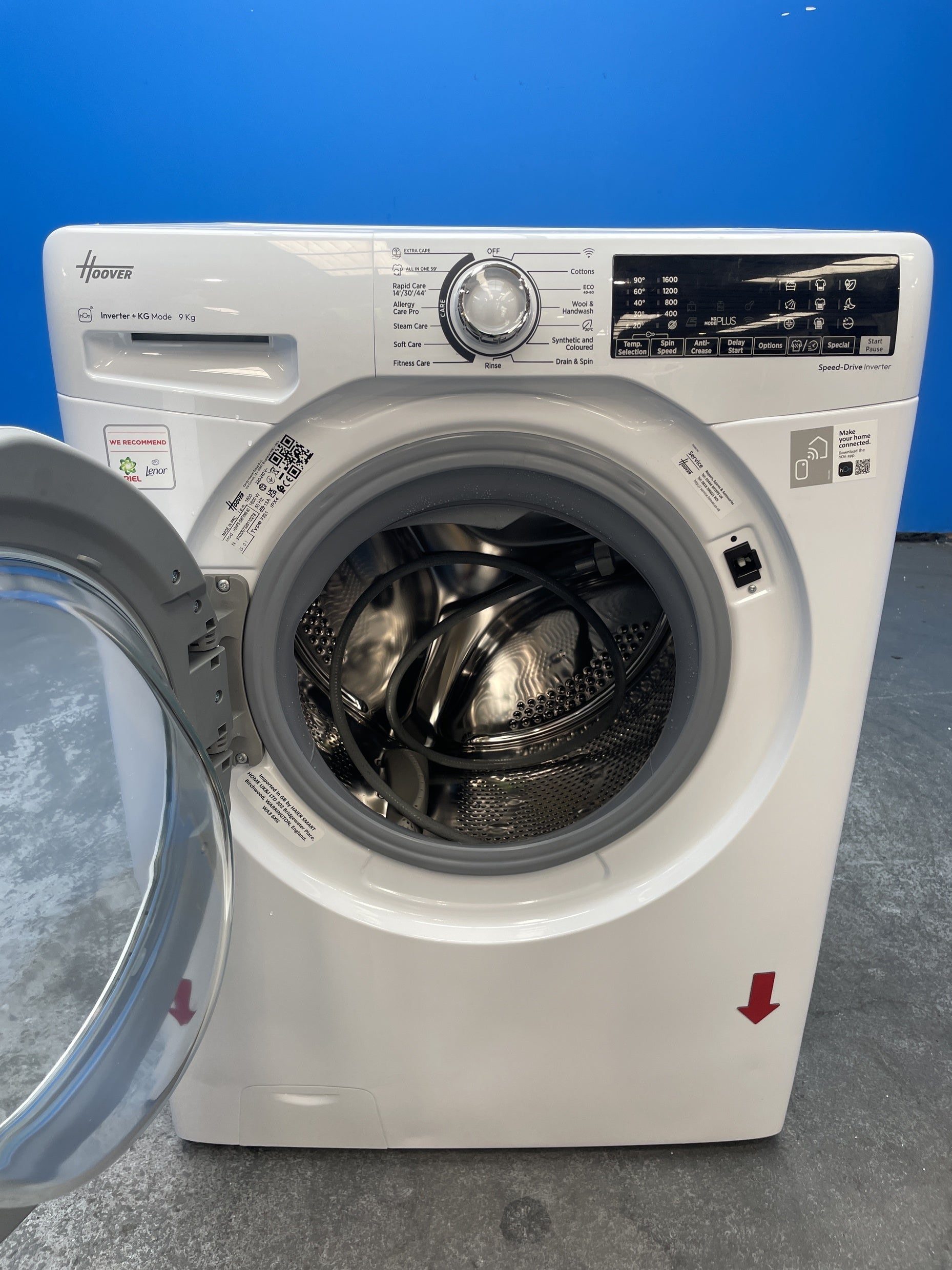 #GRC-160-039 - Hoover H-WASH 350 H3WPS696TAM6-80 9kg 1600rpm Washing Machine