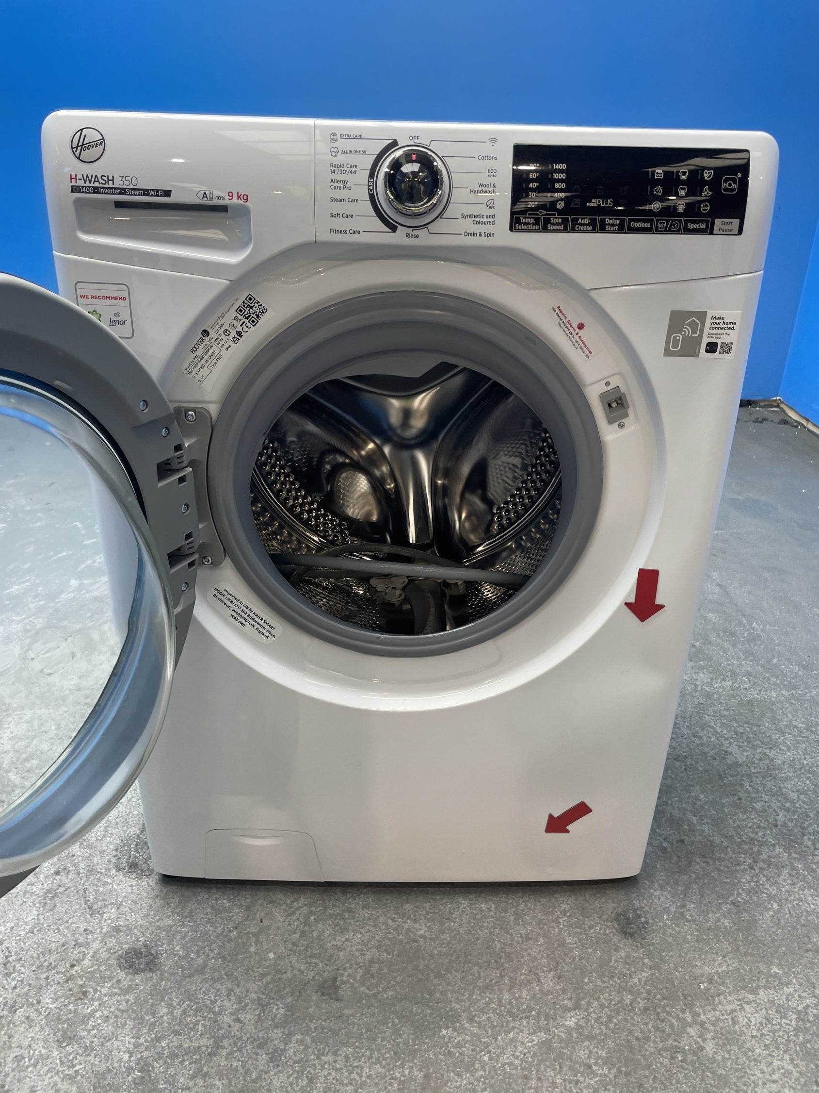 #GRC-158-372 - Hoover H3WPS496TAMB6 9kg 1400 Spin Washing Machine