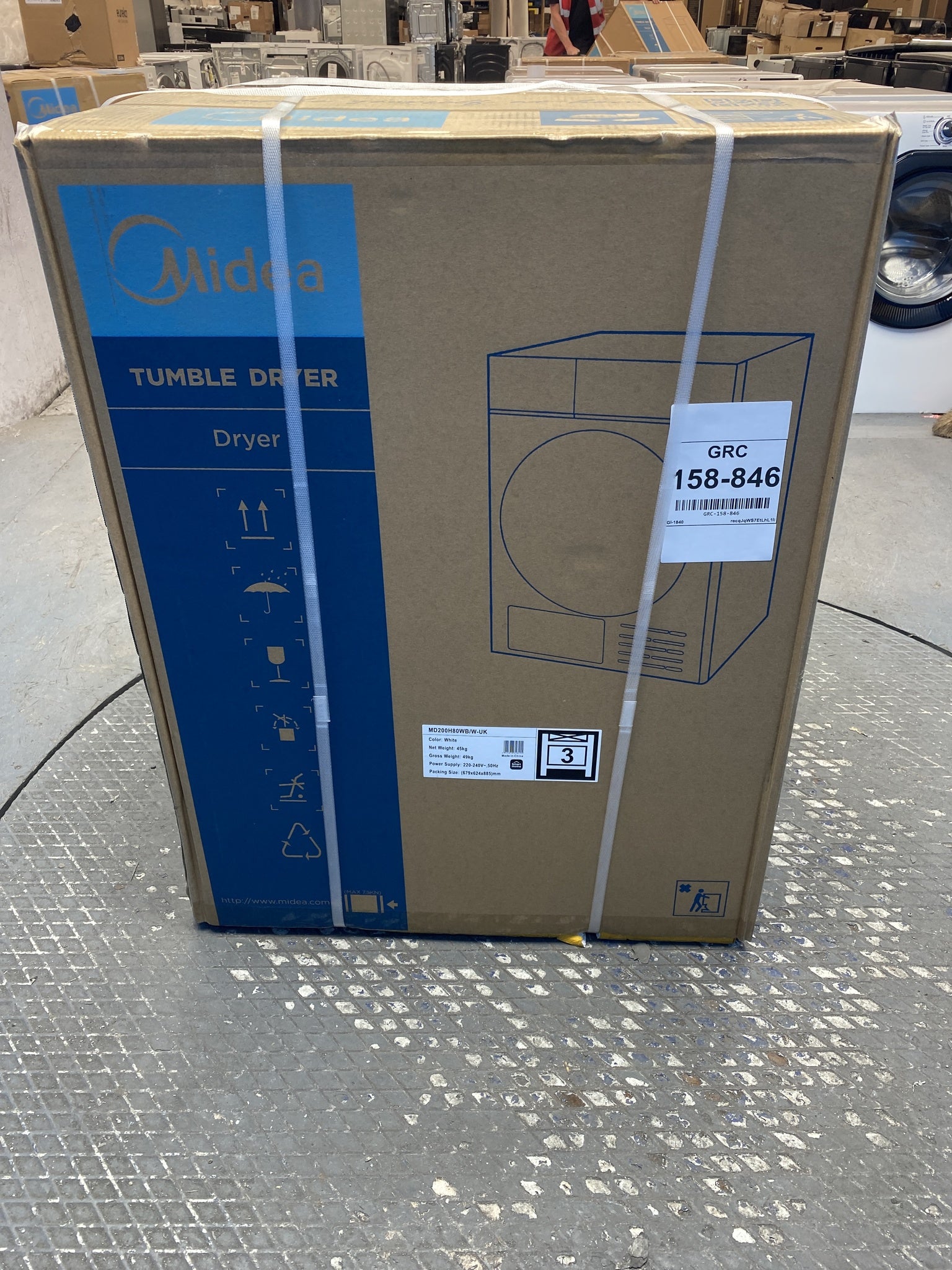 #GRC-158-846 - Midea MD200H80WB/W-UK 8kg Smart Sensor Heat Pump Tumble Dryer