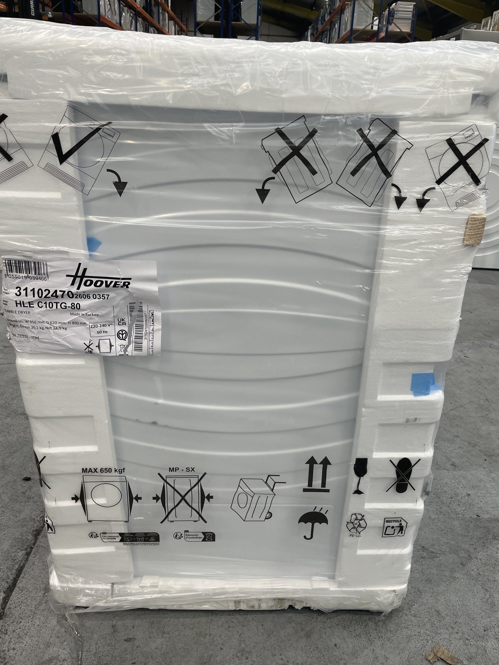 #GRC-157-397 - Hoover HLE C10TG-80 10kg Condenser Tumble Dryer