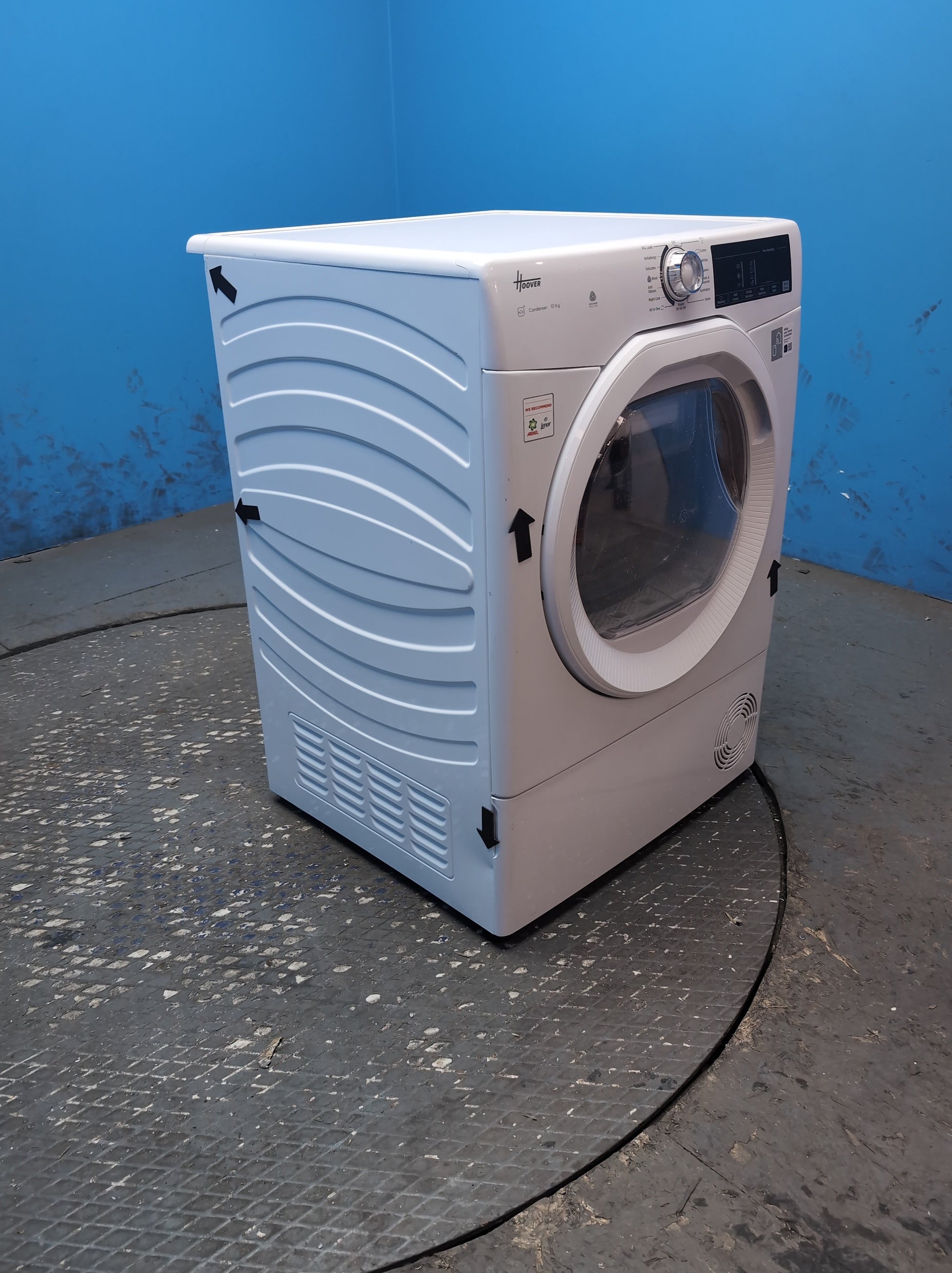 #GRC-163-720 - Hoover 10kg Condenser Tumble Dryer – Sensor Drying, White, B Energy Rating