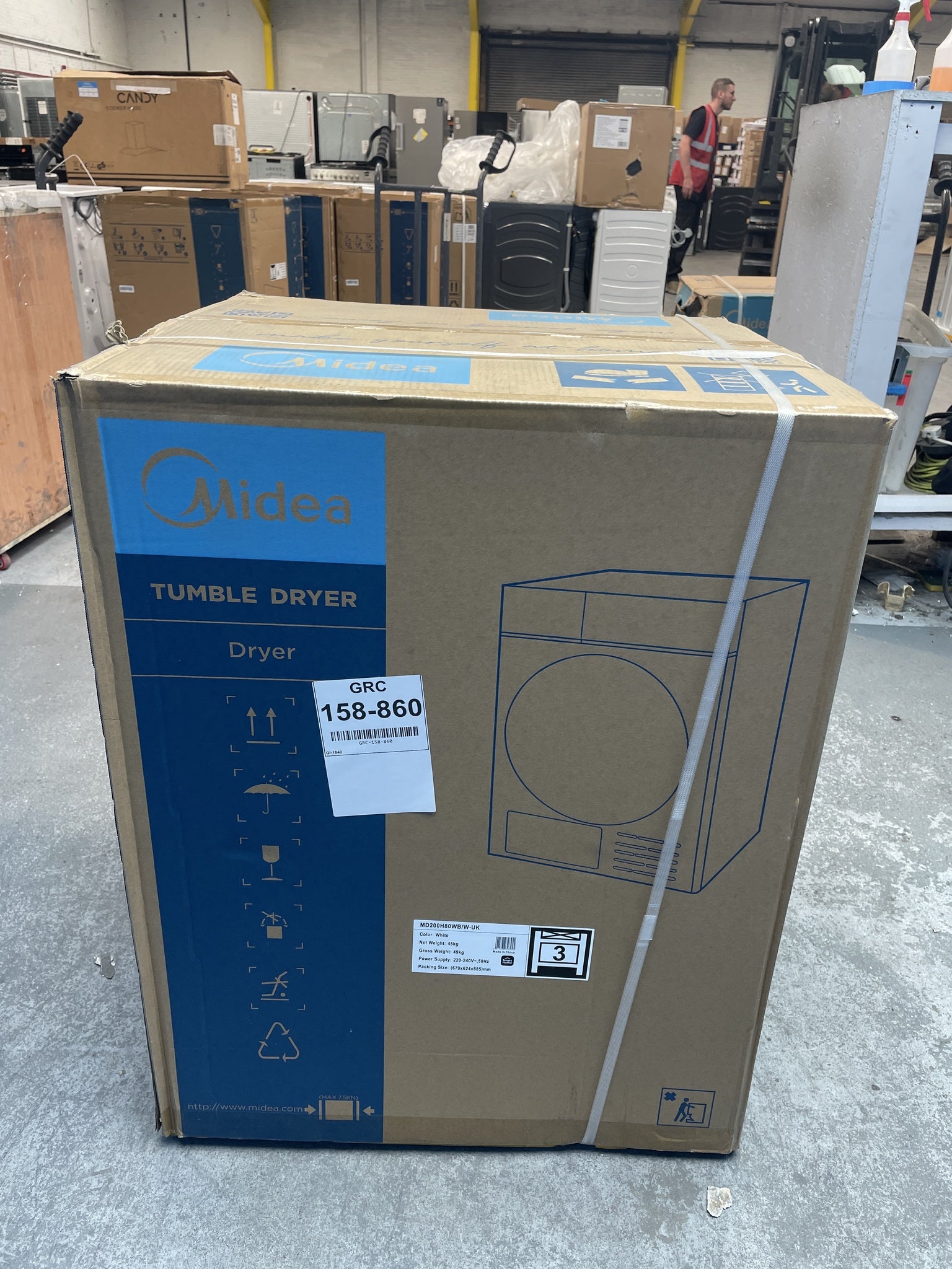 #GRC-158-860 - Midea MD200H80WB/W-UK 8kg Smart Sensor Heat Pump Tumble Dryer