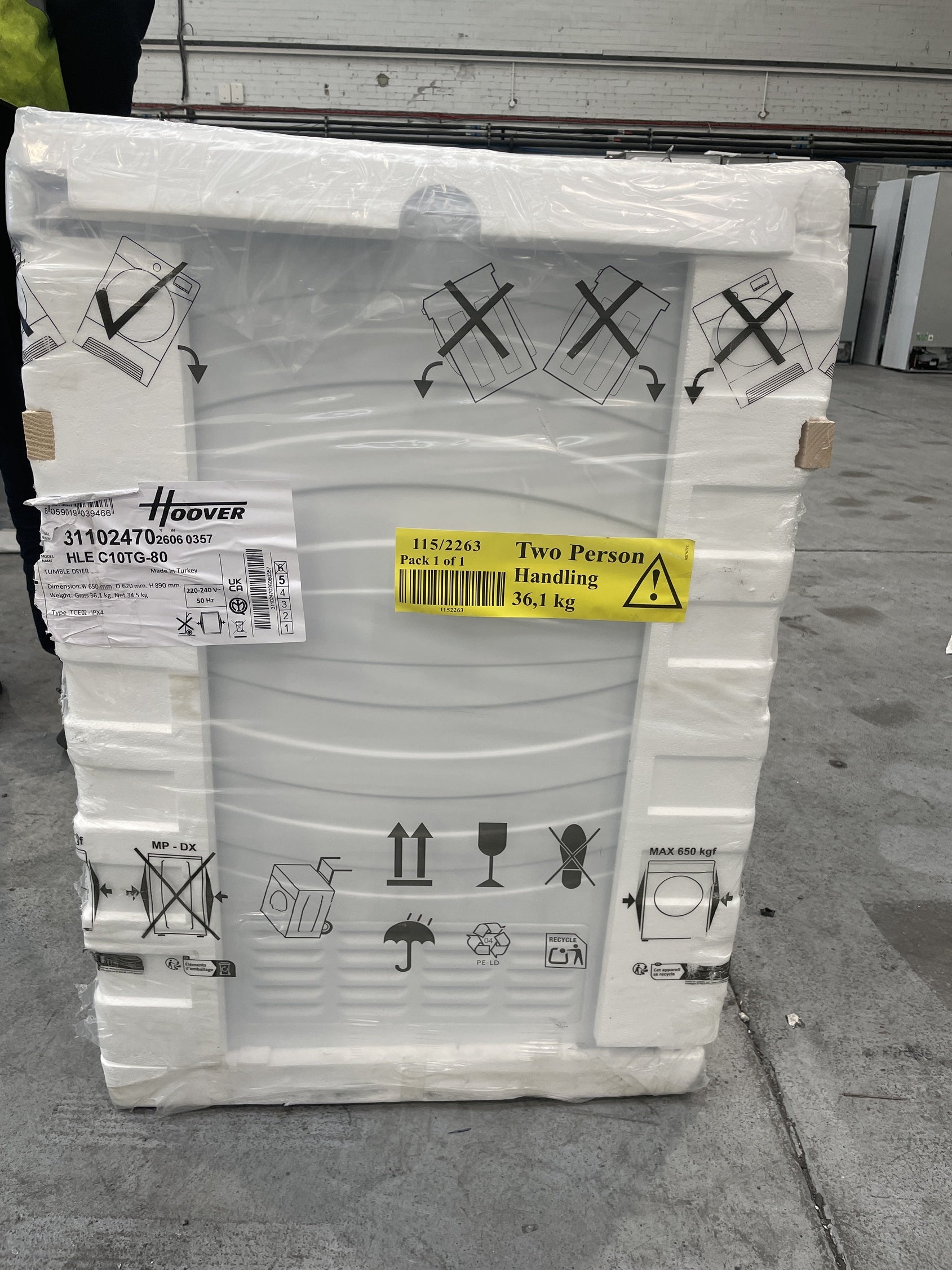 #GRC-157-397 - Hoover HLE C10TG-80 10kg Condenser Tumble Dryer