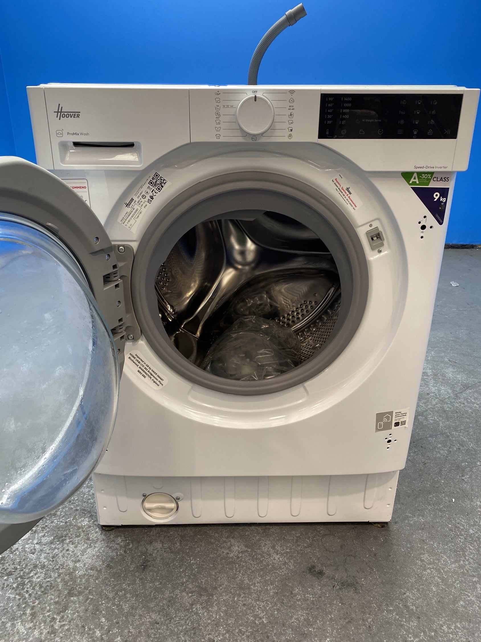 #GRC-154-308 - Hoover H-WASH 400 BH4S49M6D9J-80 9kg 1400rpm Integrated Washing Machine