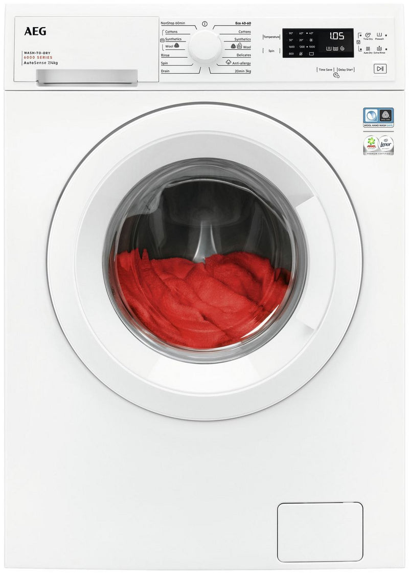 AEG 6000 Series LWX60746B 7kg/4kg 1600rpm ProSense Washer Dryer