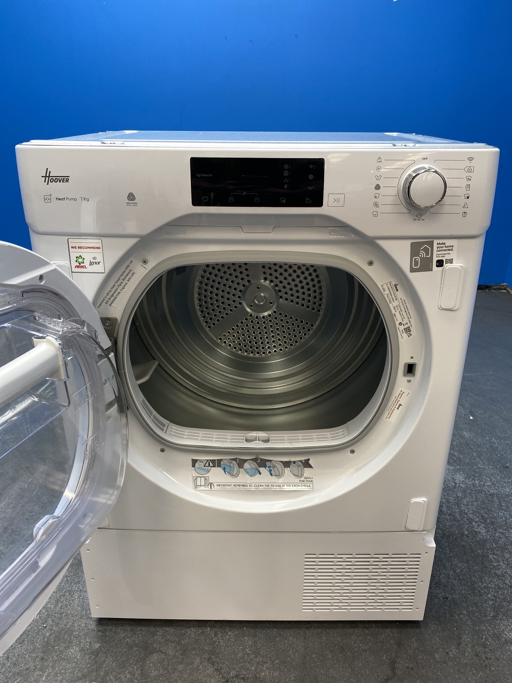 #GRC-160-020 - Hoover BATD H7A1TE-80 Integrated WiFi 7kg Heat Pump Tumble Dryer