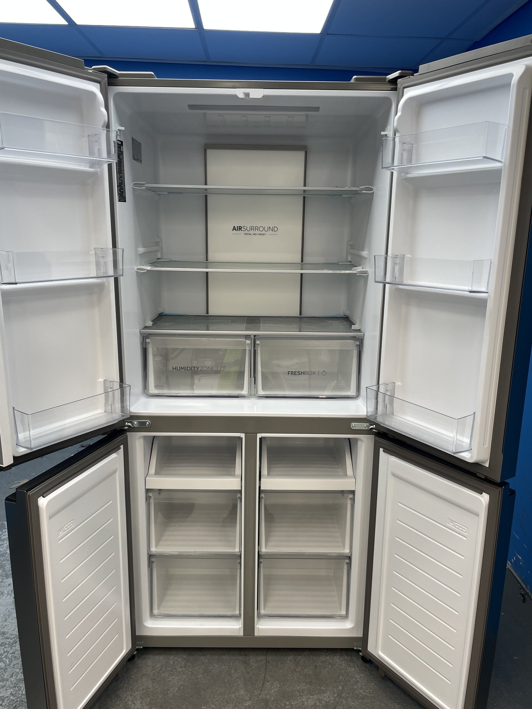 #GRC-157-898 - Haier HCR7818DNMM Cube 83 Total No Frost American Fridge Freezer