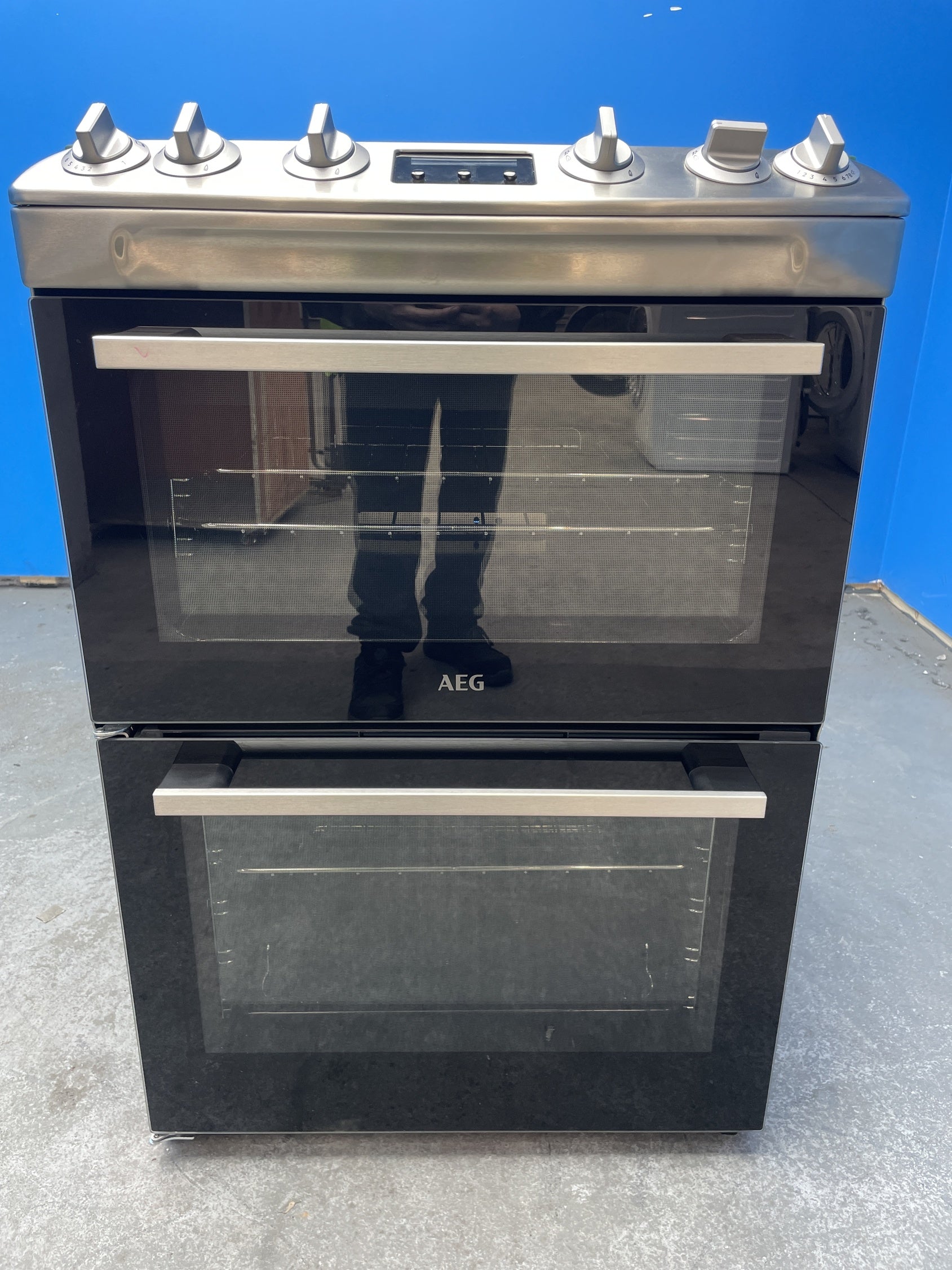 #GRC-158-205 - AEG CGX6130ACM 60cm Double Oven Gas Cooker with 4 Burner Hob