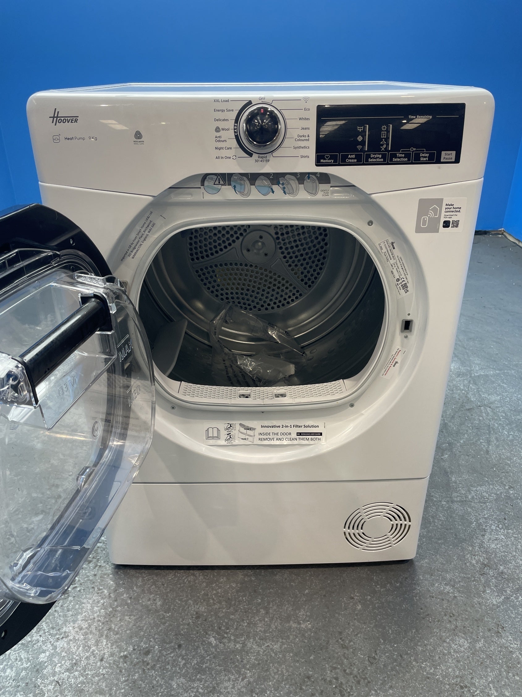 #GRC-153-850 - Hoover HRE H9A3TBE/N 9kg Heat Pump Tumble Dryer with Wi-Fi