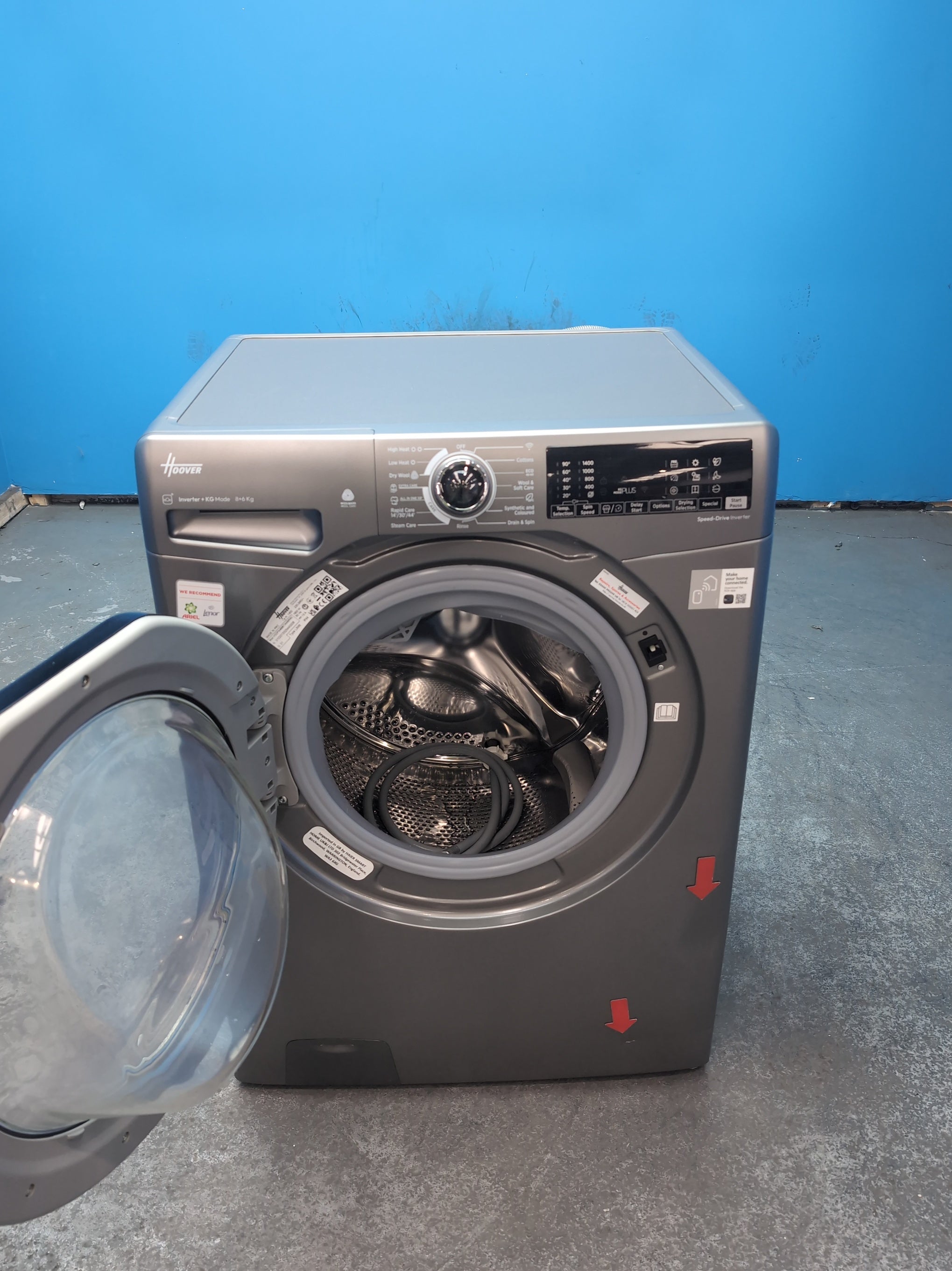 #GRC-164-349 - Hoover H-WASH & DRY 350 Washer Dryer – 8kg Wash, 6kg Dry, 1400rpm, WiFi Connected