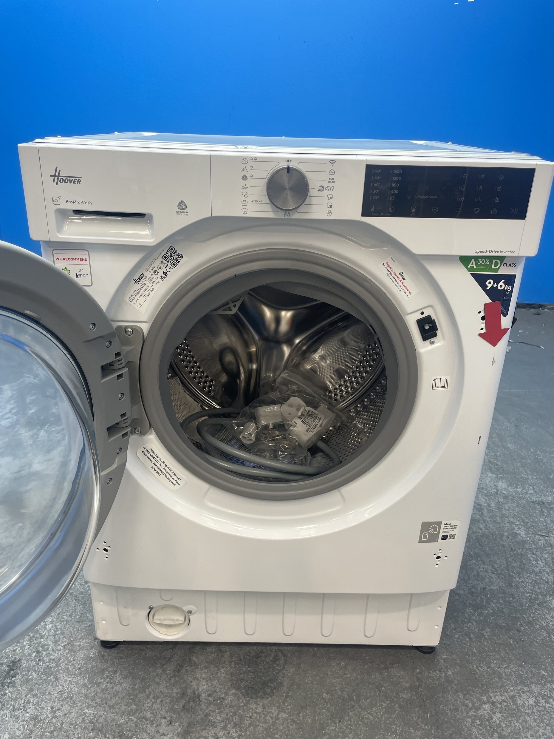 #GRC-159-195 - Hoover BH4S696M6DR9B-80 Built-in 9kg/6kg 1600rpm Washer Dryer