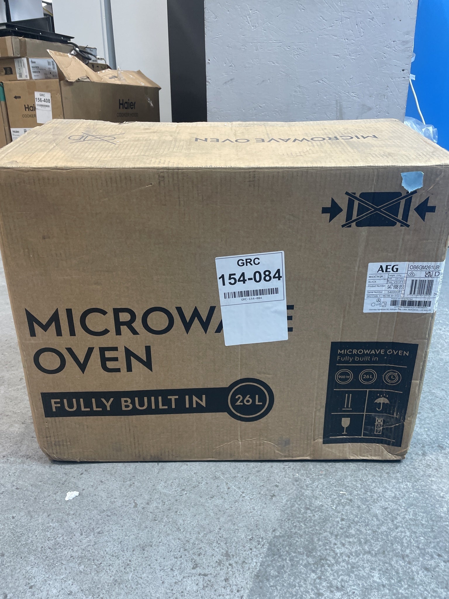 #GRC-154-084 - AEG OB6GM261UB 26L Built-In 900W Microwave with Grill