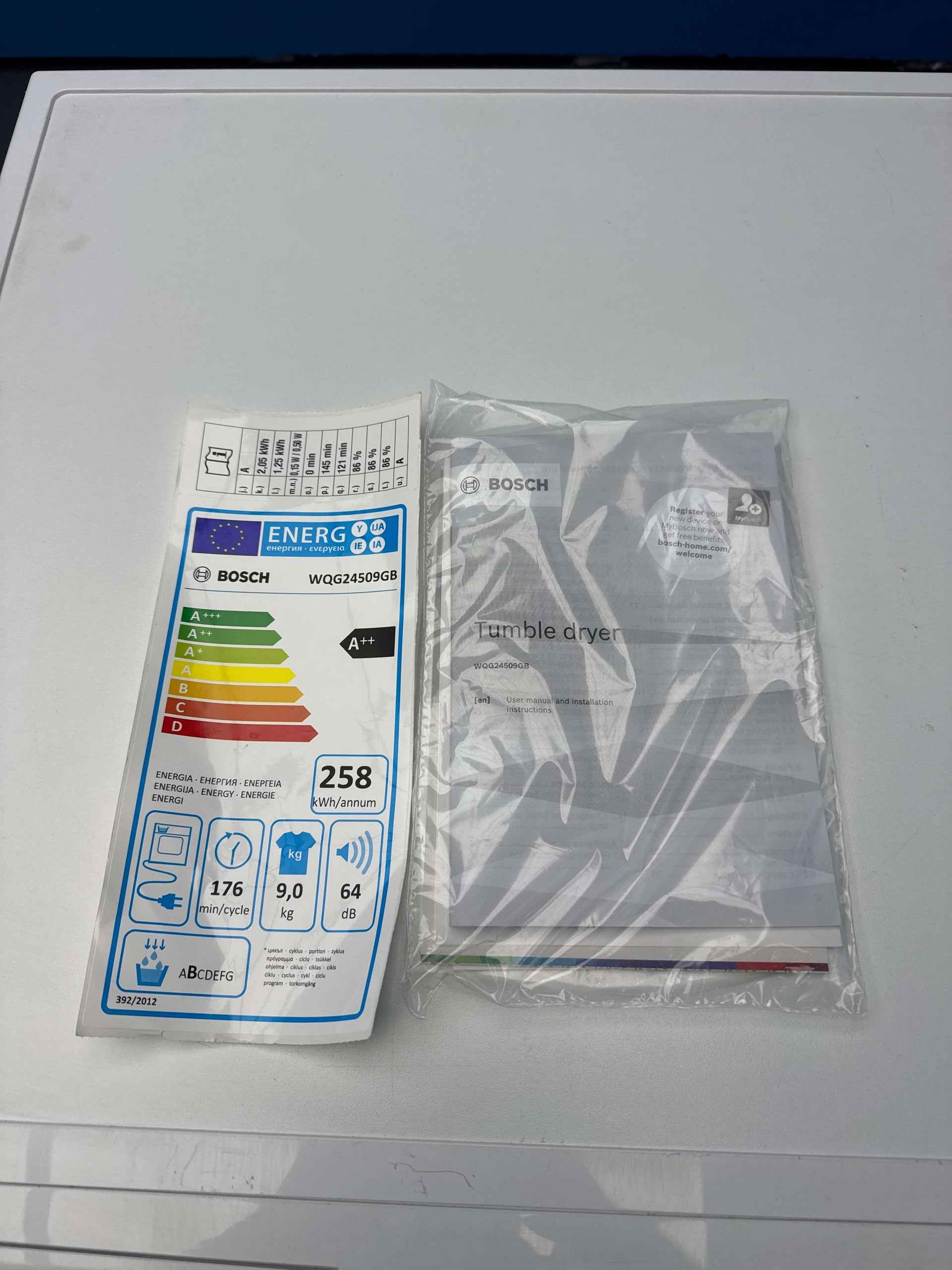 Bosch WQG24509GB Series 6 9kg Heat Pump Tumble Dryer