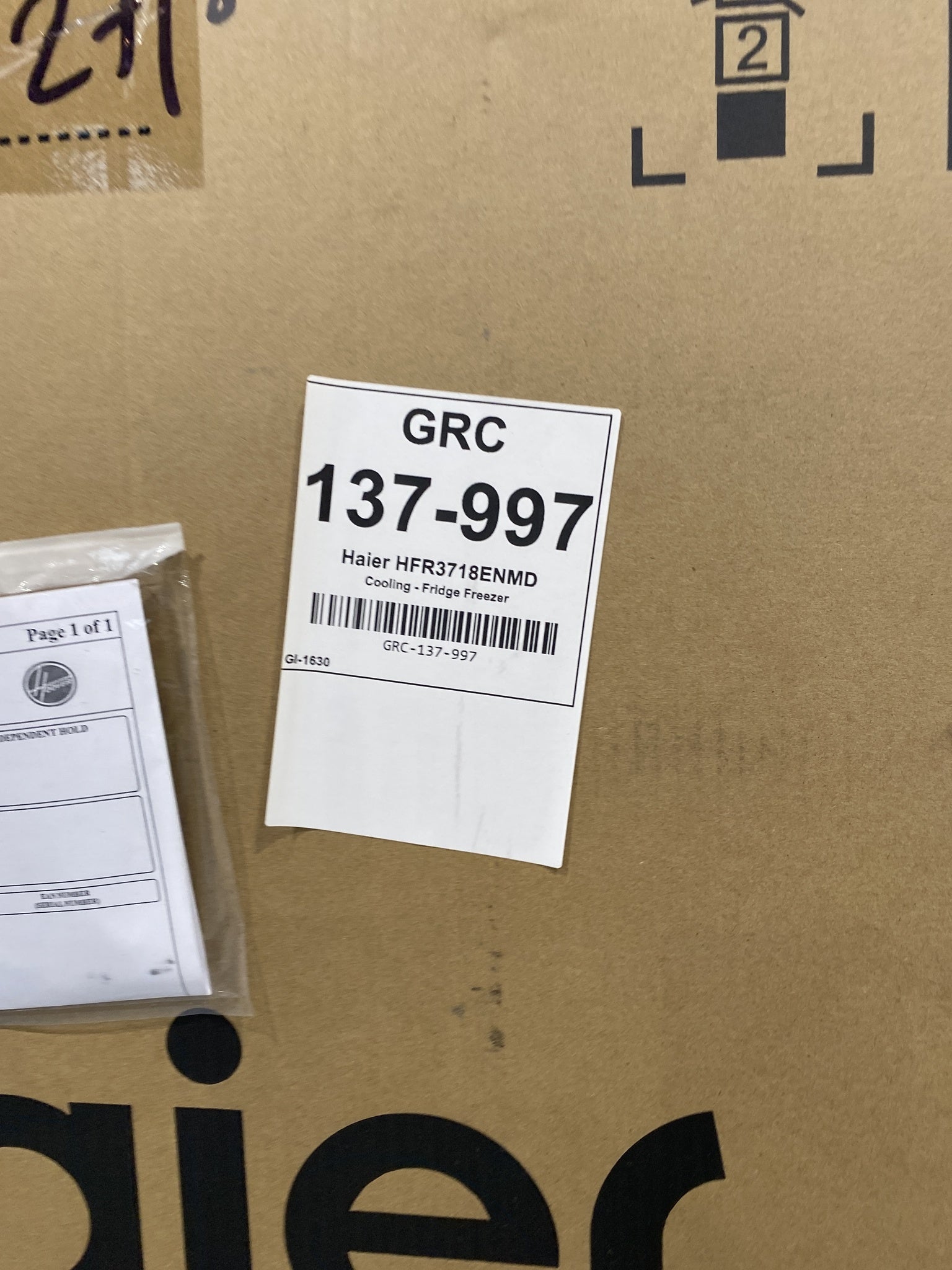 Haier HFR3718ENMD 70cm 60/40 Total No Frost Fridge Freezer