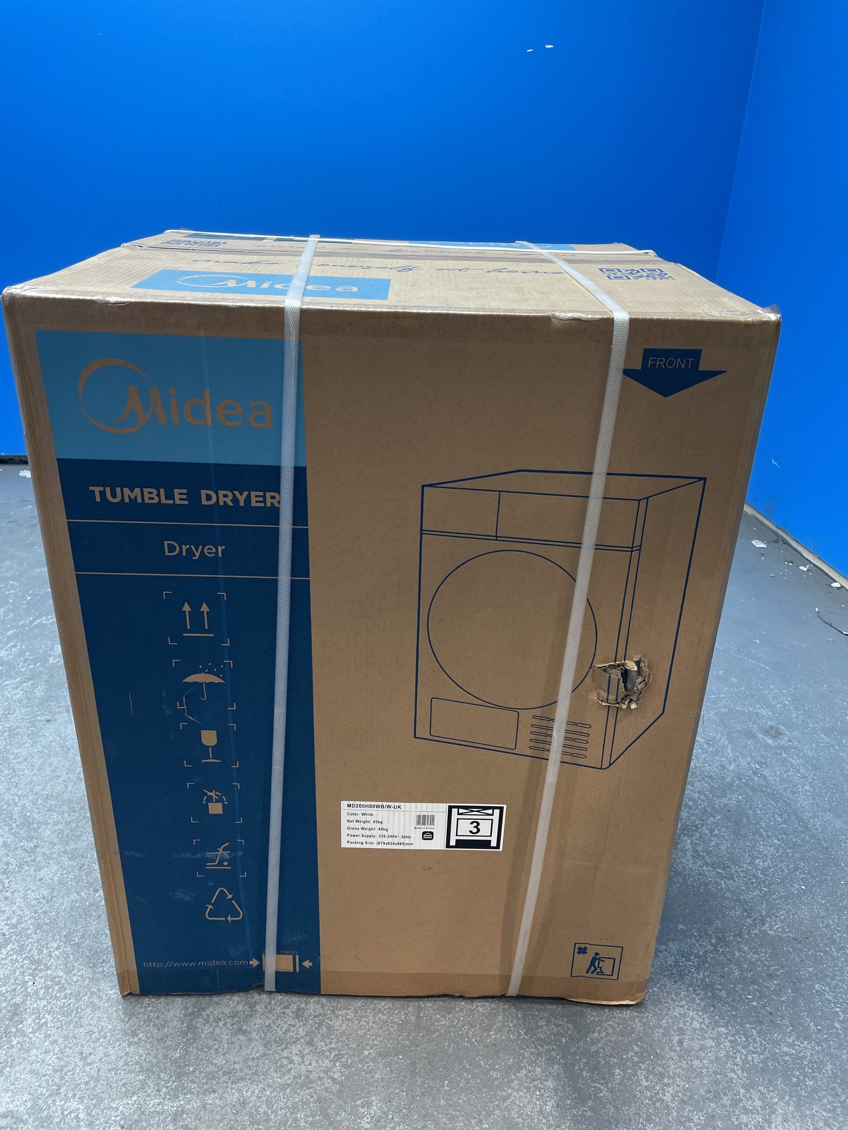#GRC-158-859 - Midea MD200H80WB/W-UK 8kg Smart Sensor Heat Pump Tumble Dryer