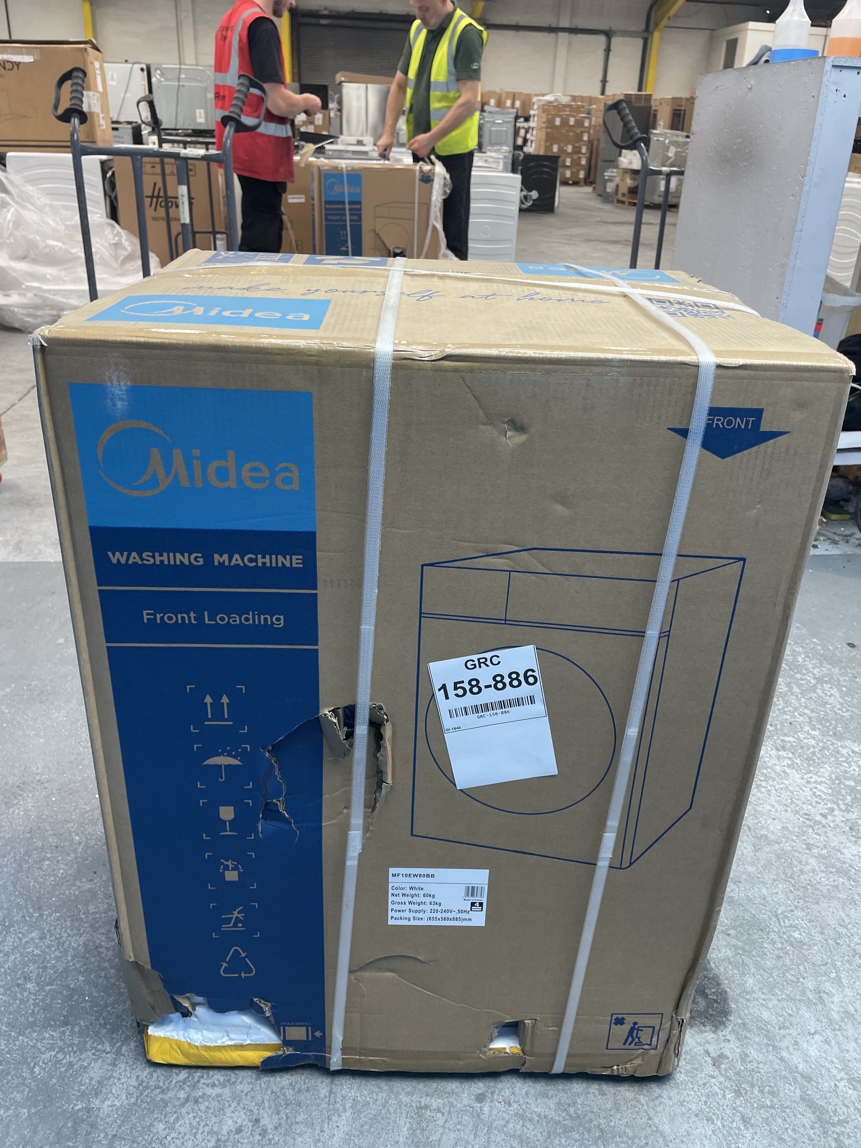 #GRC-158-886 - Midea MF10EW80BB 8kg 1400rpm Washing Machine with Steam Care