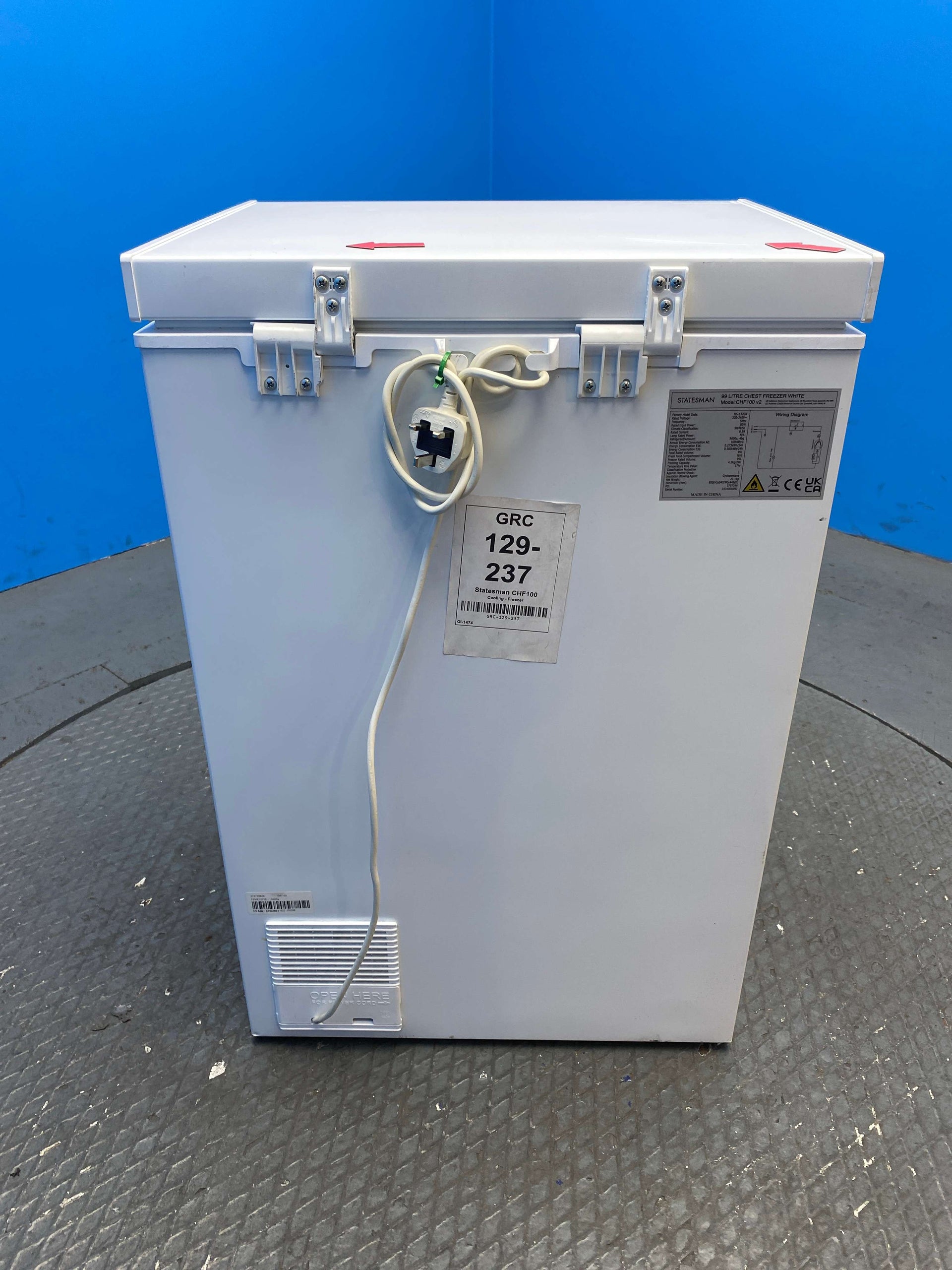 Statesman CHF100 99 Litre Compact Chest Freezer