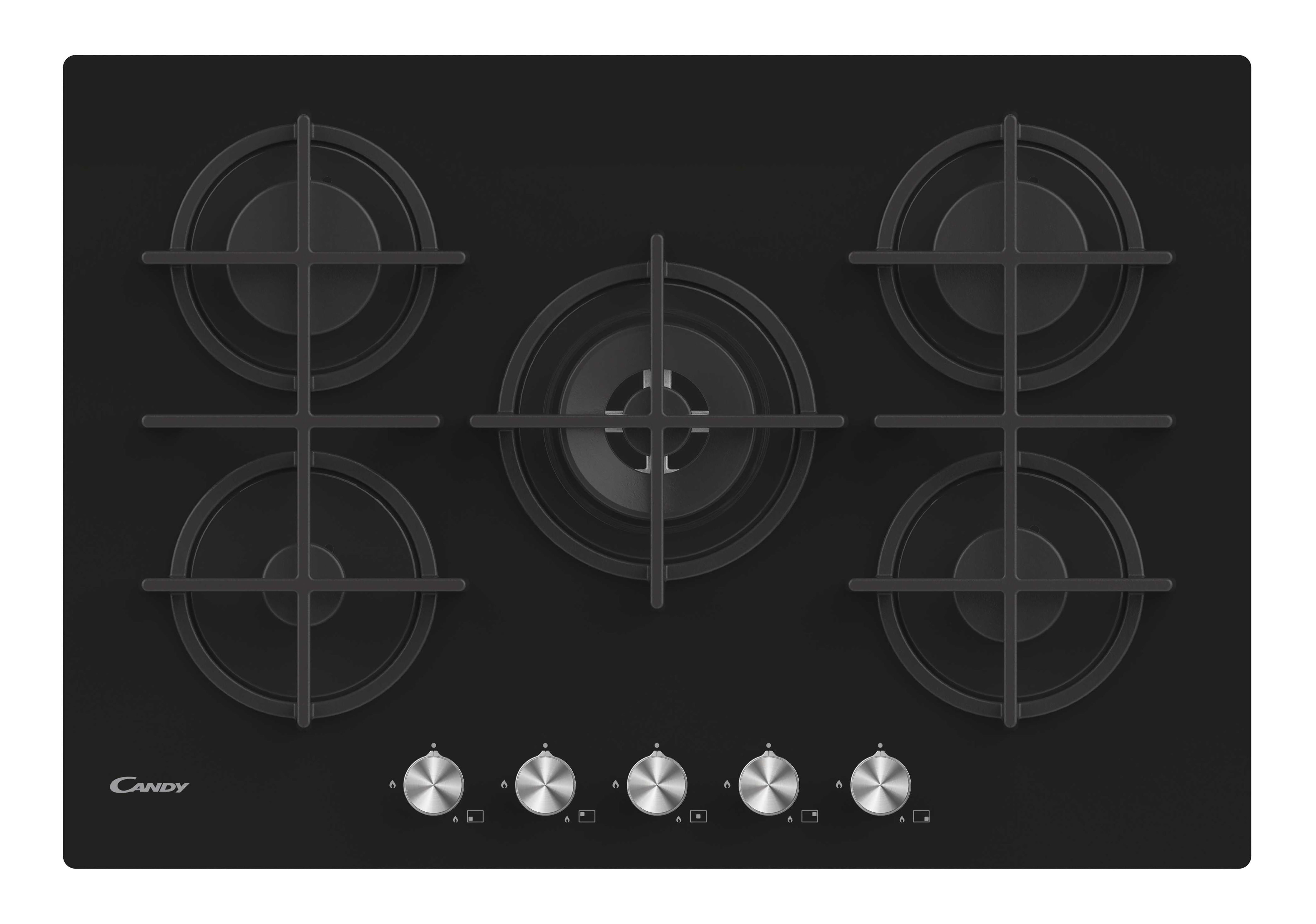 Candy CVG74WPB 75cm Gas on Glass Hob with 5 Burners – Renew 2 U