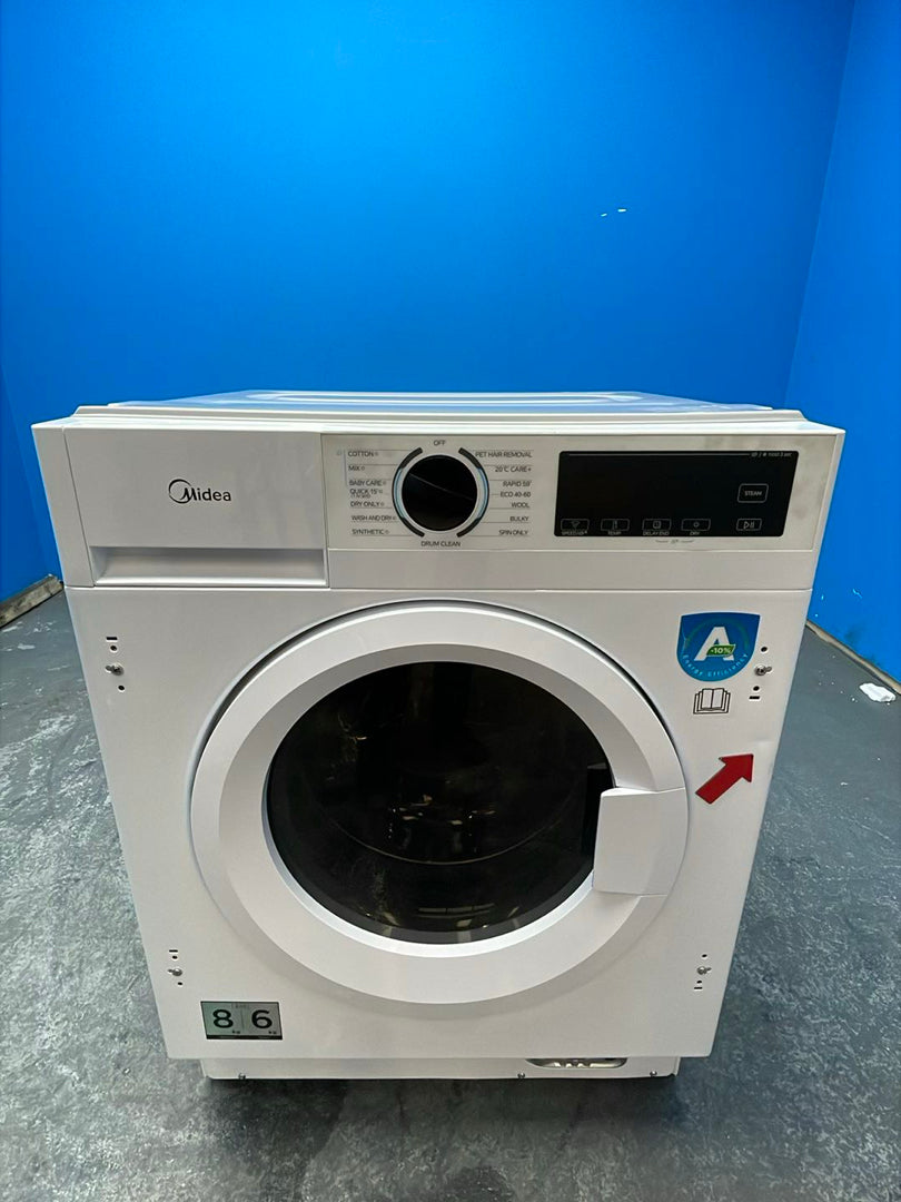 #GRC-162-426 - Midea MFA06D80BA10/W Integrated 8/6kg 1400rpm Washer Dryer