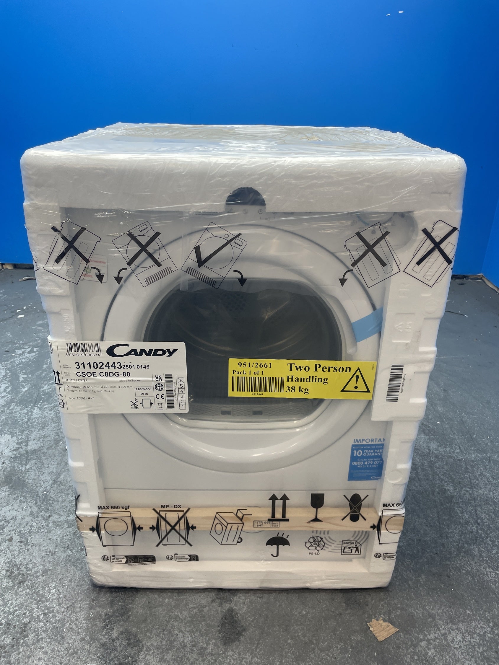 Smart Pro CSOE C8DG 80 Condenser Tumble Dryer