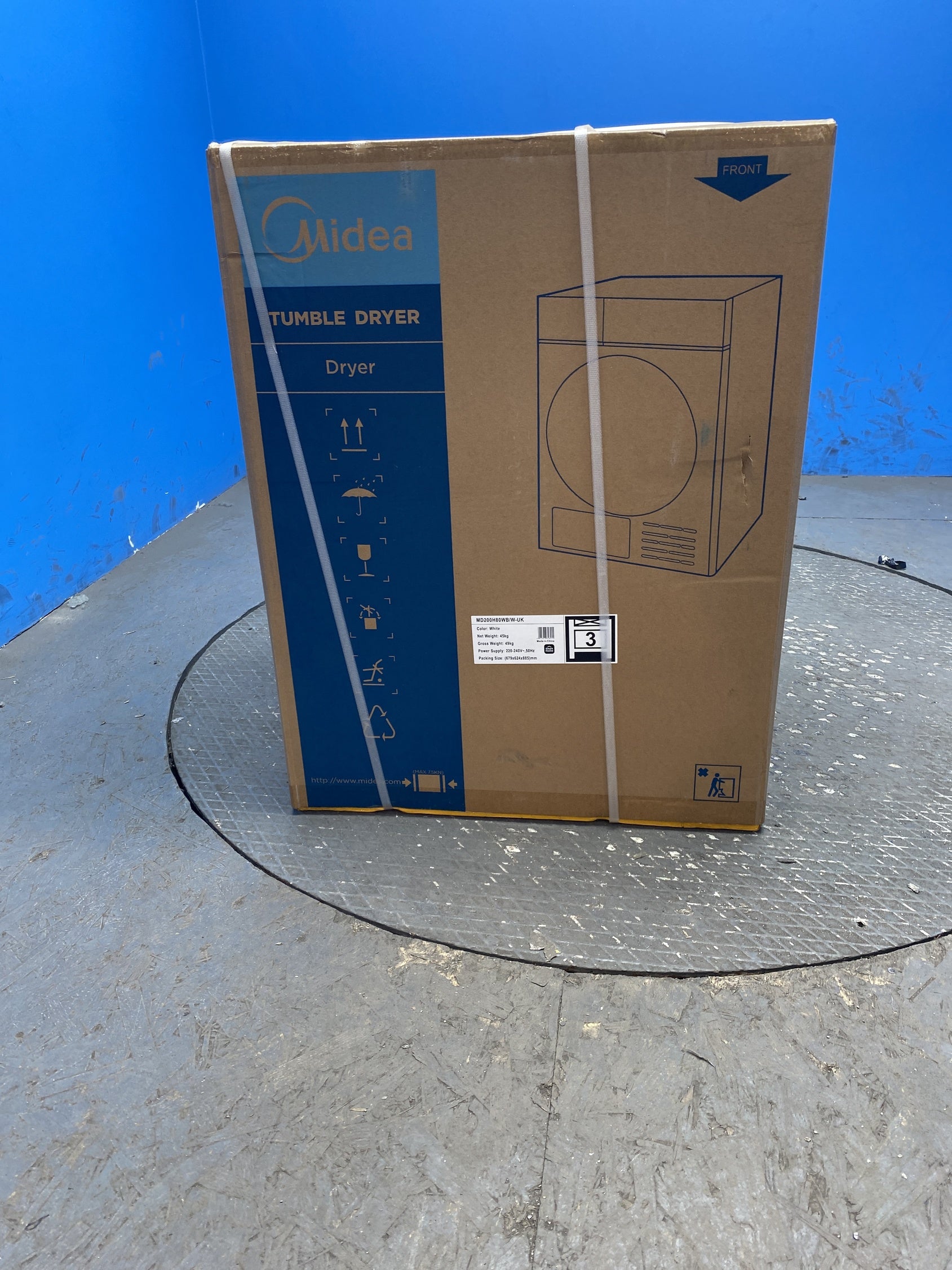 #GRC-158-894 - Midea MD200H80WB/W-UK 8kg Smart Sensor Heat Pump Tumble Dryer