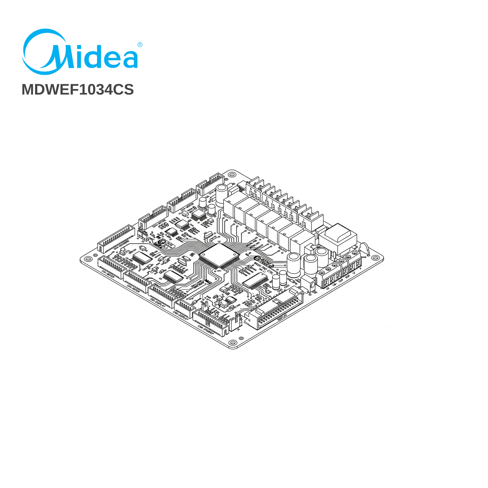 Midea MDWEF1034CS Dishwasher PCB - Renew 2 U