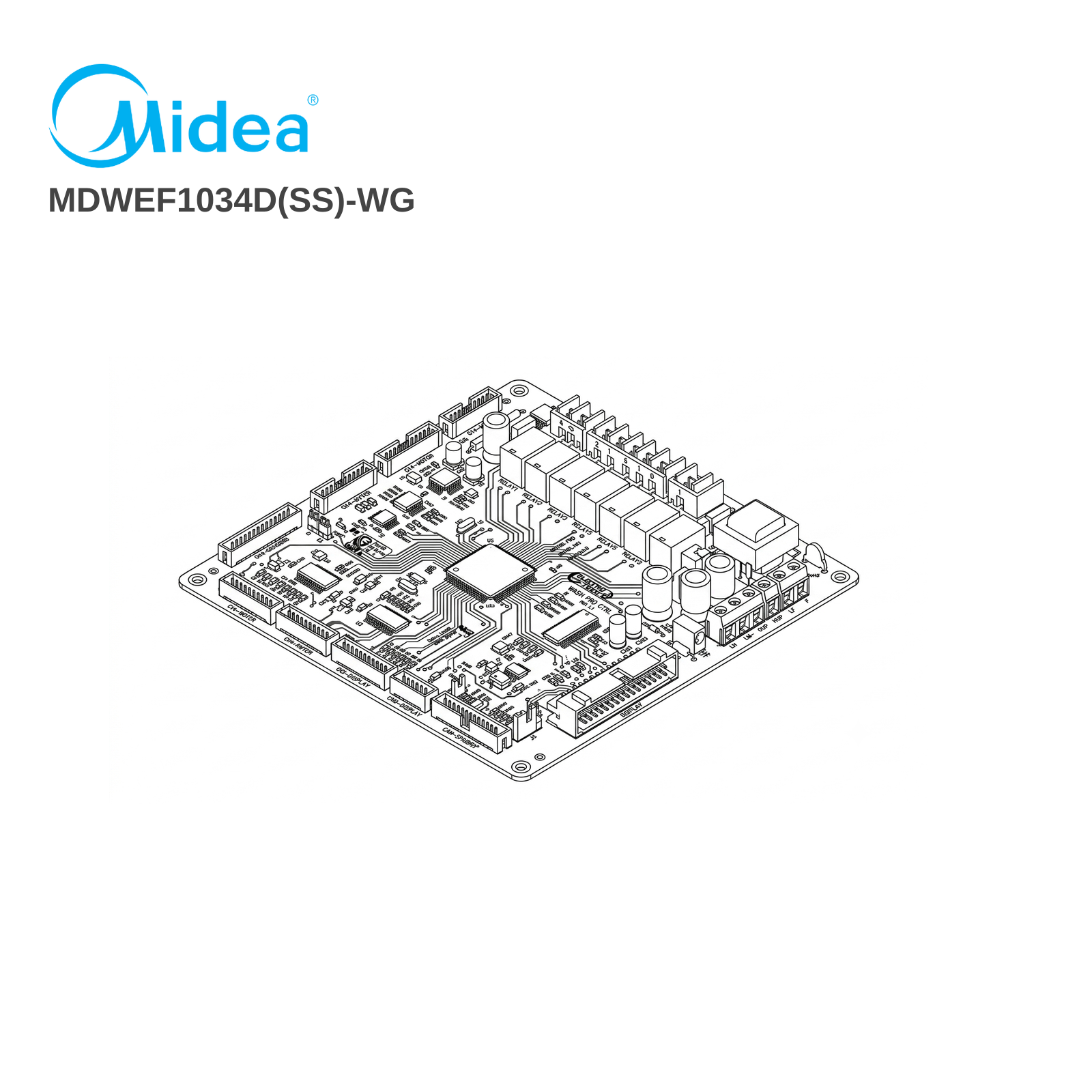 Midea MDWEF1034D(SS)-WG Dishwasher PCB - Renew 2 U