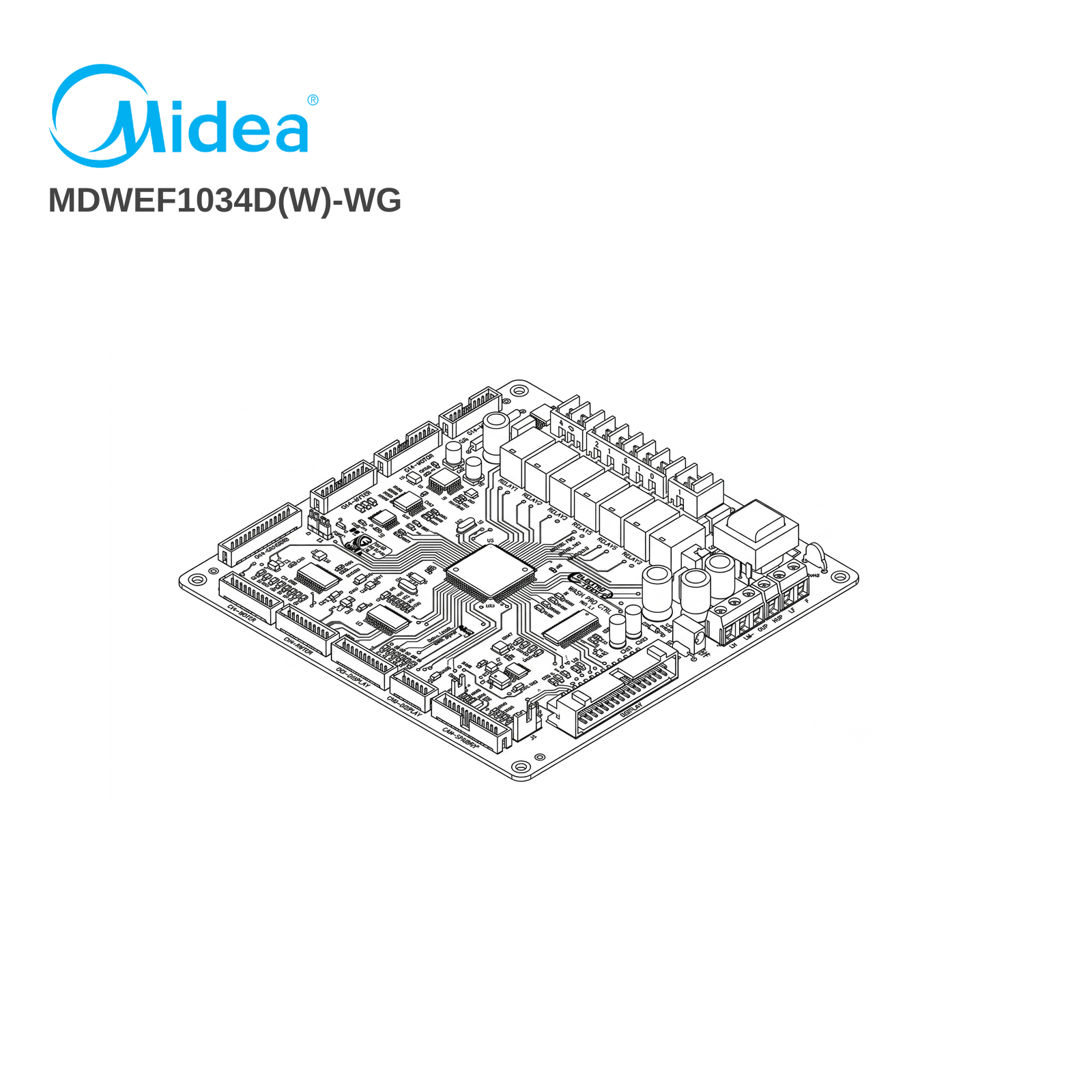 Midea MDWEF1034D(W)-WG Dishwasher PCB - Renew 2 U