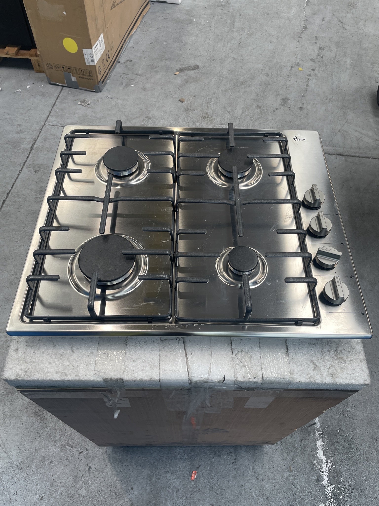 #GRC-159-191 - Hoover HHW6LK3X 60cm 4-Burner Stainless Steel Gas Hob