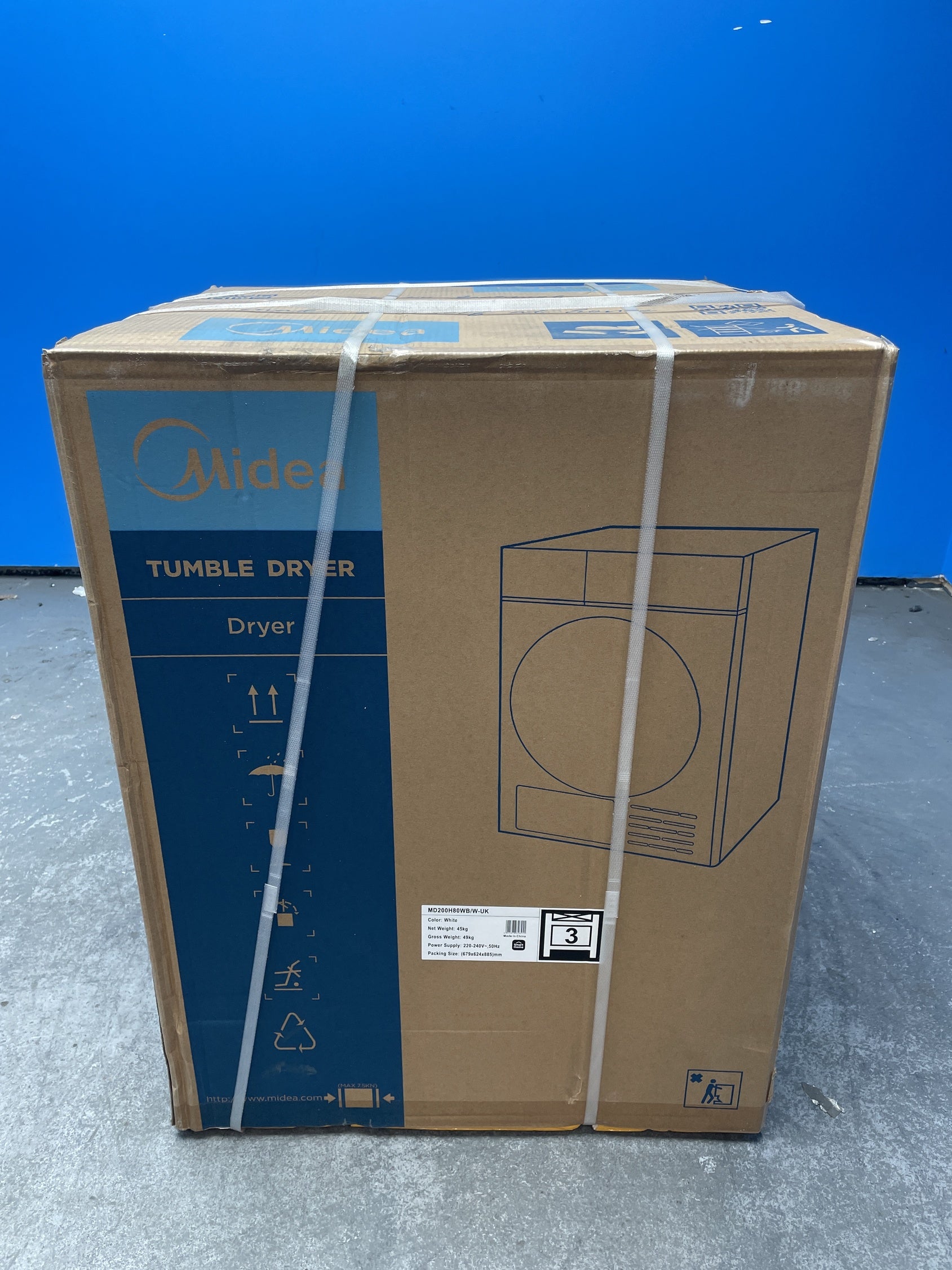 #GRC-158-851 - Midea MD200H80WB/W-UK 8kg Smart Sensor Heat Pump Tumble Dryer