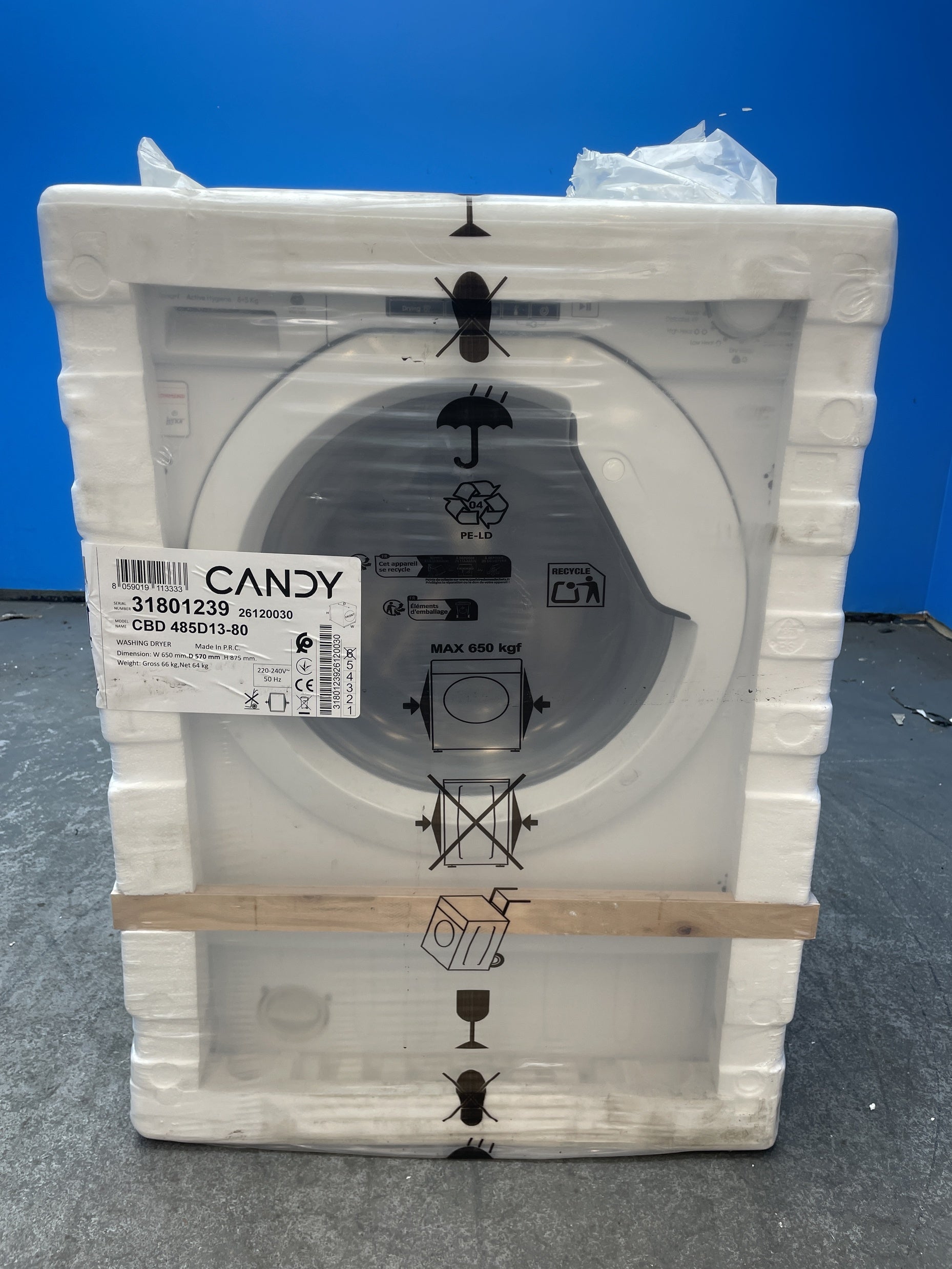 #GRC-159-188 - Candy CBD 485D13/1-80 Integrated 8/5kg 1400rpm Washer Dryer