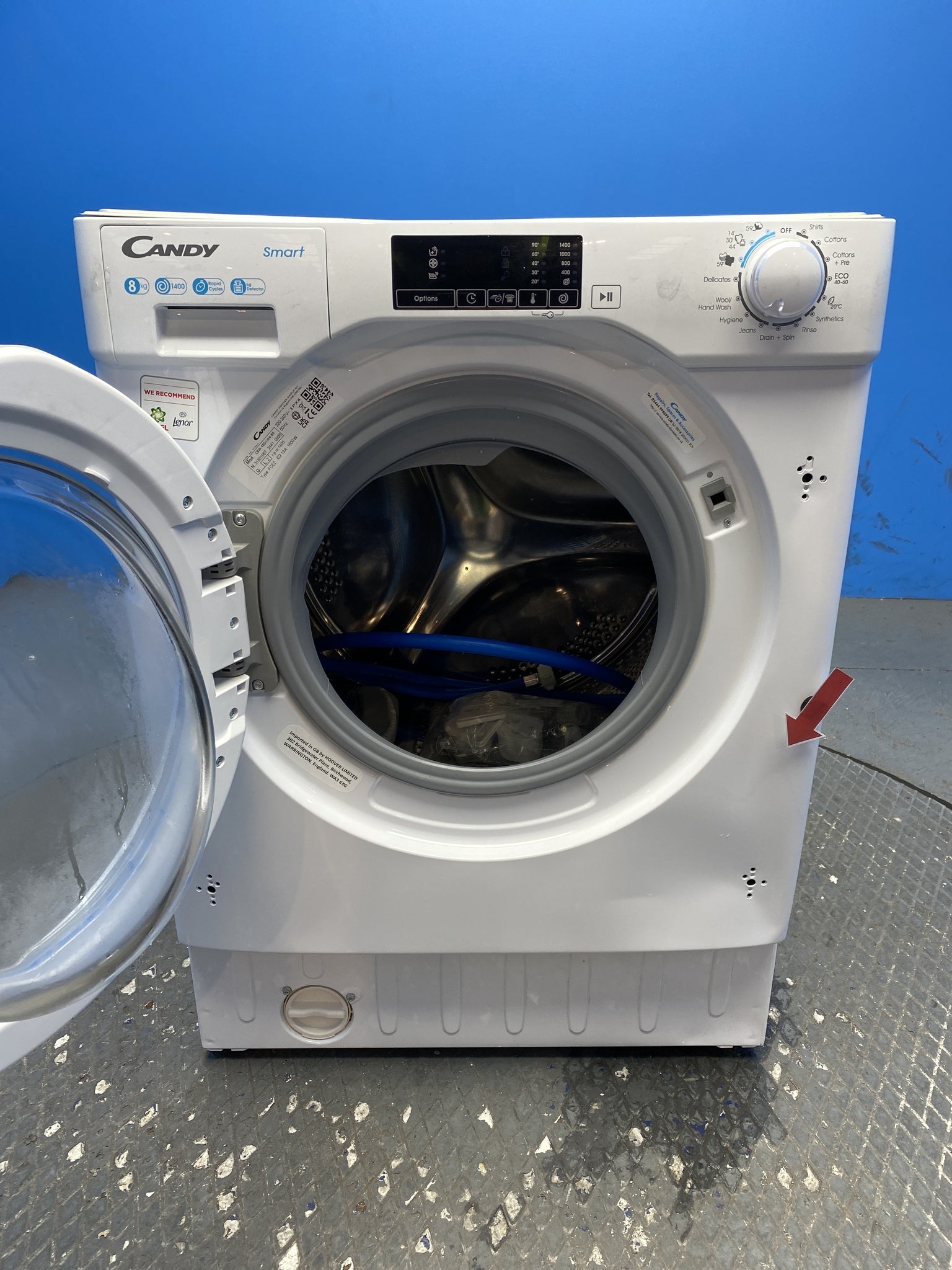 Candy CBW48D1W4 Integrated 8kg 1400 Spin Washing Machine
