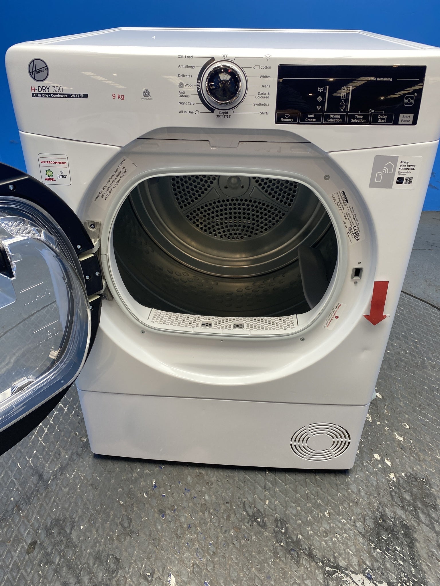 Hoover H-DRY 350 HREC9TBE-80 9kg Condenser Tumble Dryer