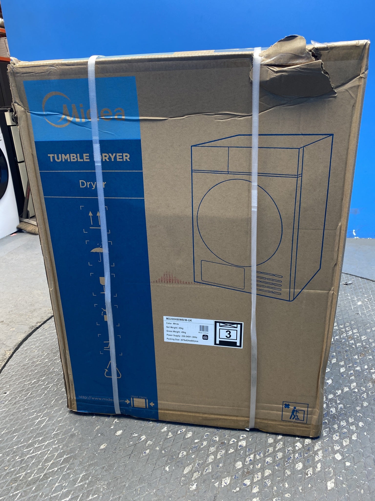 #GRC-158-876 - Midea MD200H80WB/W-UK 8kg Smart Sensor Heat Pump Tumble Dryer