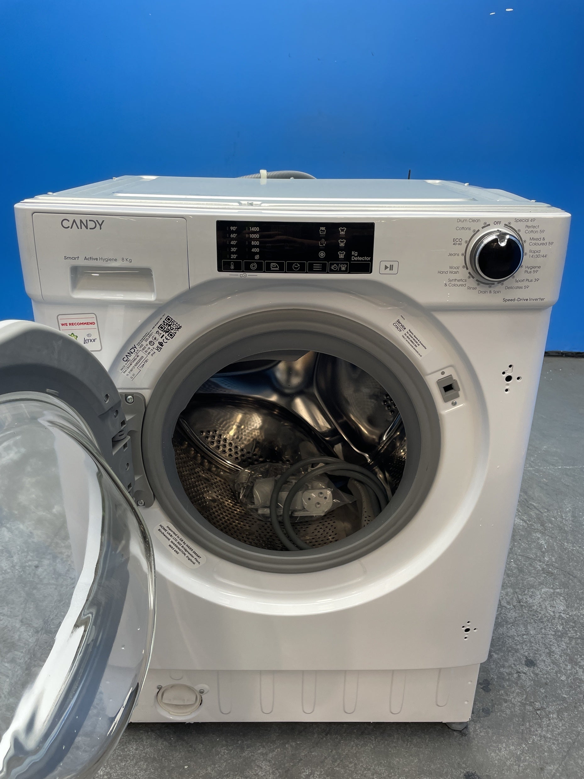 #GRC-163-471 - Candy 8kg 1400rpm Integrated Washing Machine – Inverter Motor, White