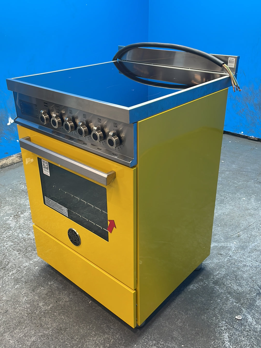 #GRC-164-443 - Bertazzoni Professional 60cm Electric Range Cooker – 69L Oven, 4 Zone Induction Hob, Yellow