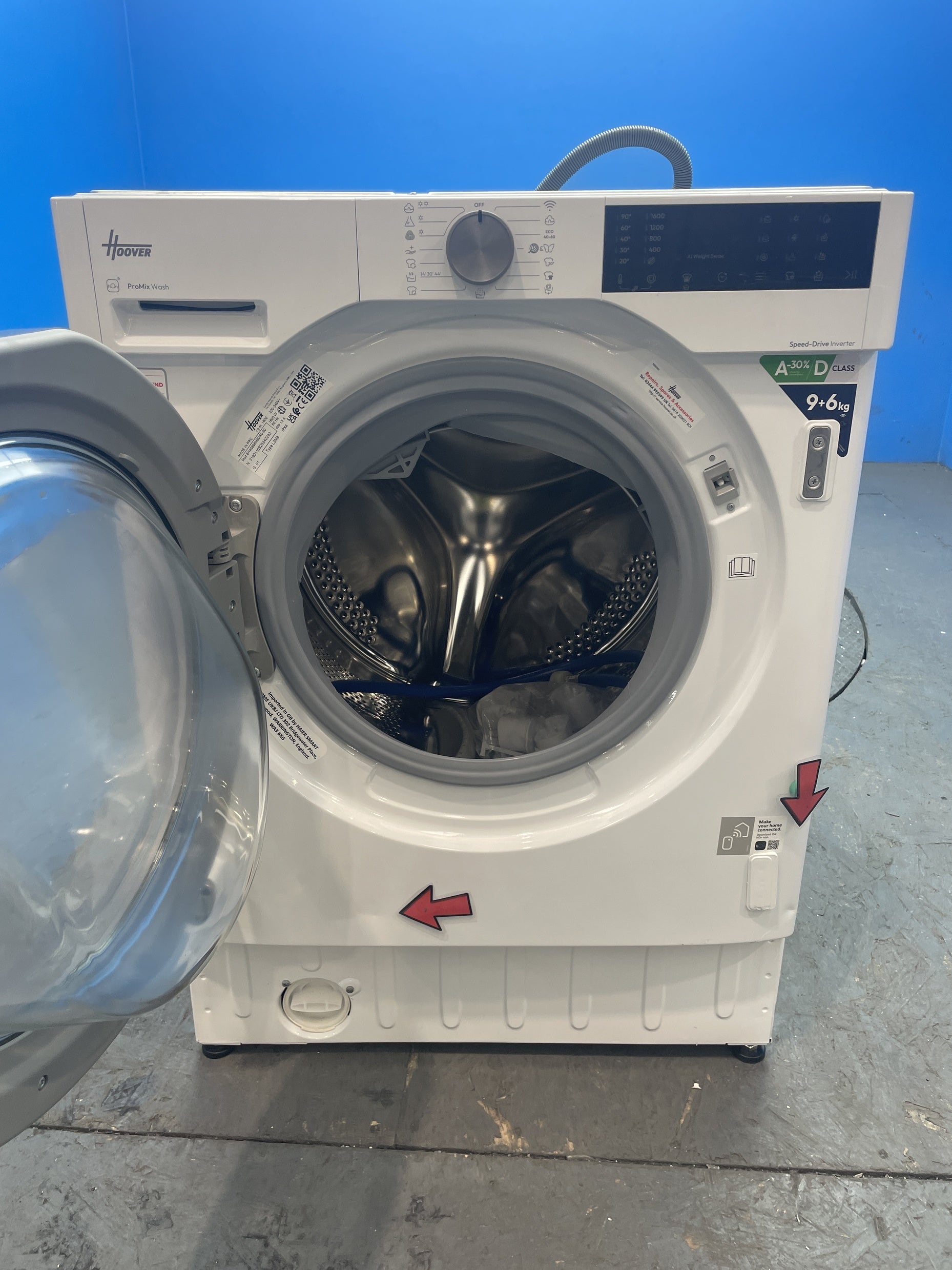 #GRC-156-152 - Hoover BH4S696M6DR9B-80 Built-in 9kg/6kg 1600rpm Washer Dryer