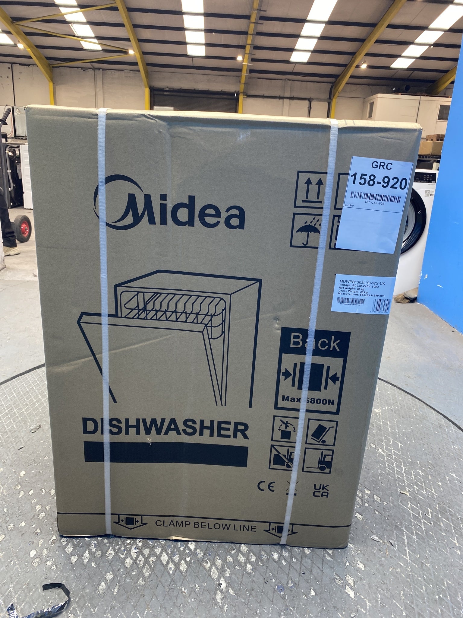 #GRC-158-920 - Midea MDWPB1303L(S)-WG 60cm Built-in 13 Place Wi-Fi Dishwasher