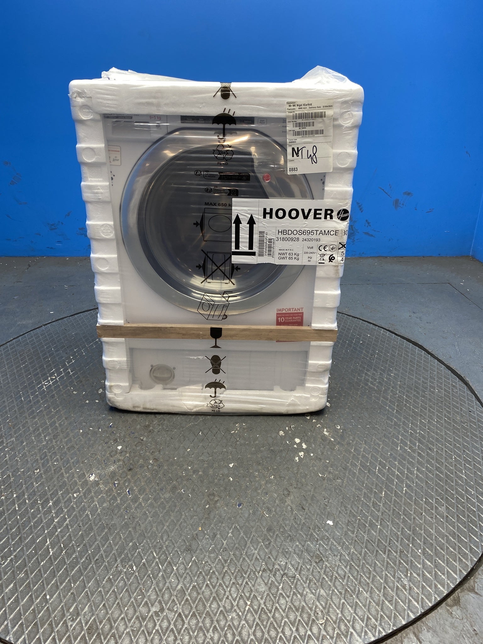 Hoover HBDOS695TAMCE Built In 9kg / 5kg 1600 Spin Washer Dryer