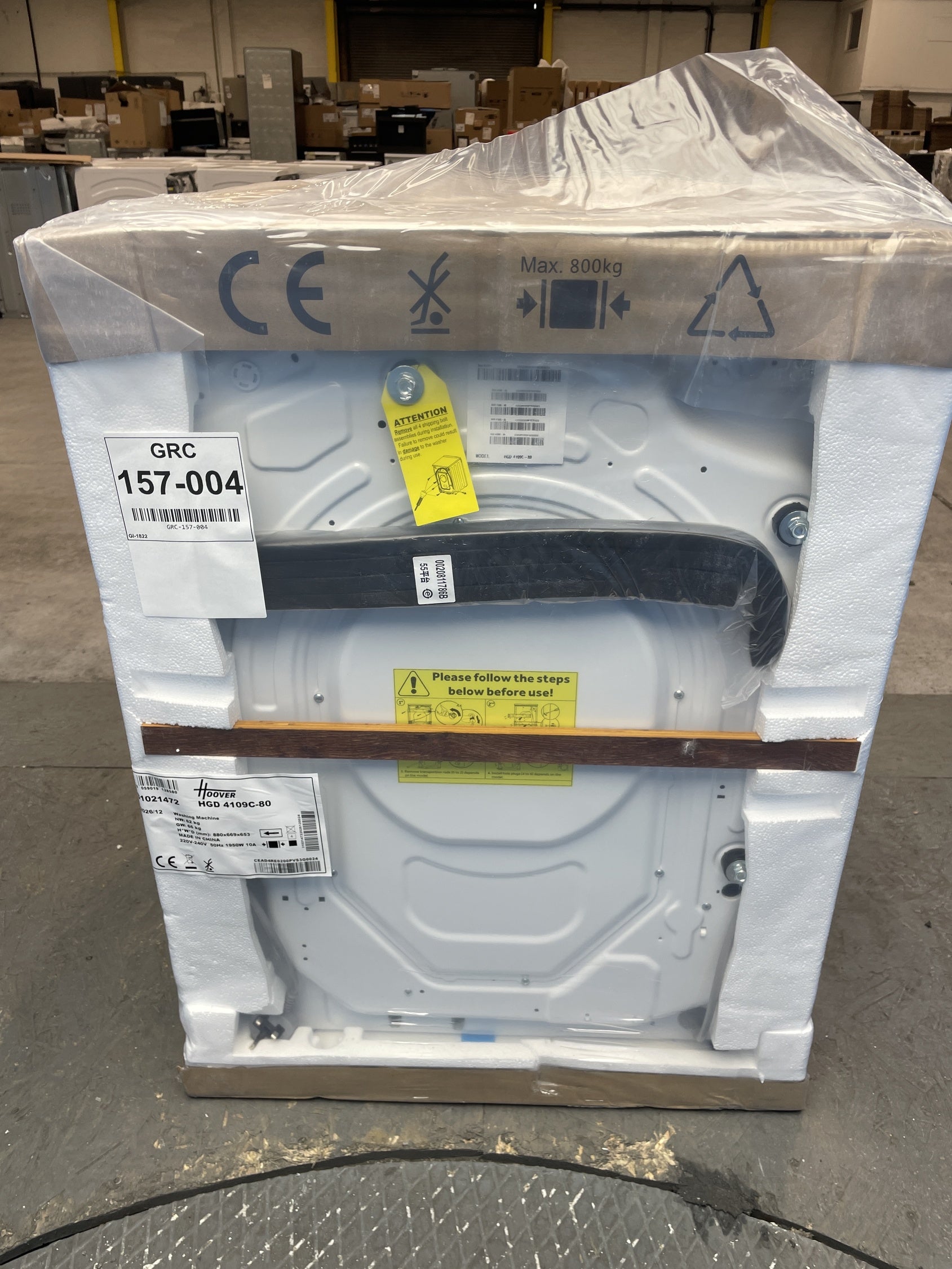 #GRC-157-004 - Hoover HGD 4109C-80 10kg 1400rpm Washing Machine