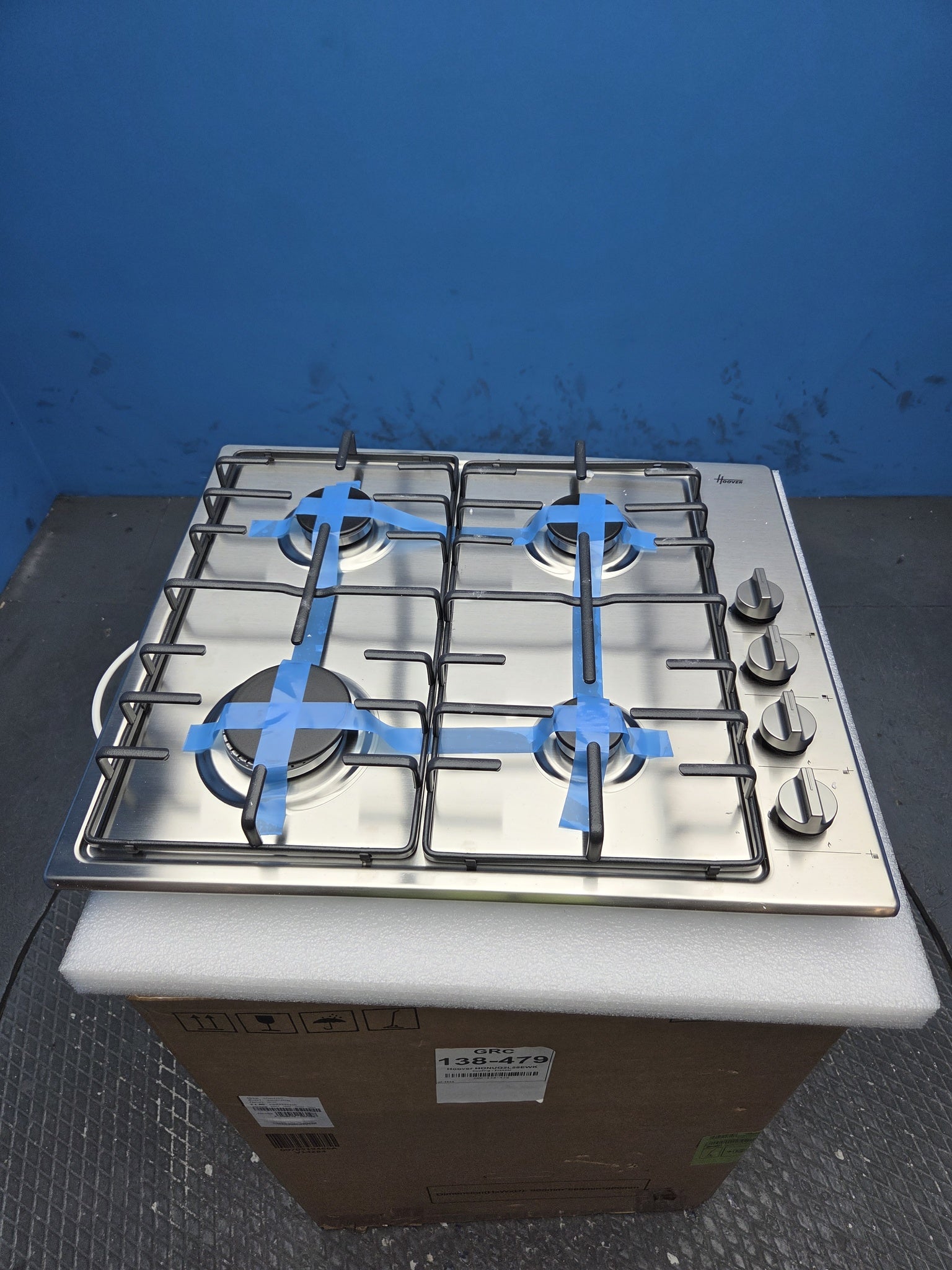 Hoover HHW6LK3X 60cm 4-Burner Stainless Steel Gas Hob