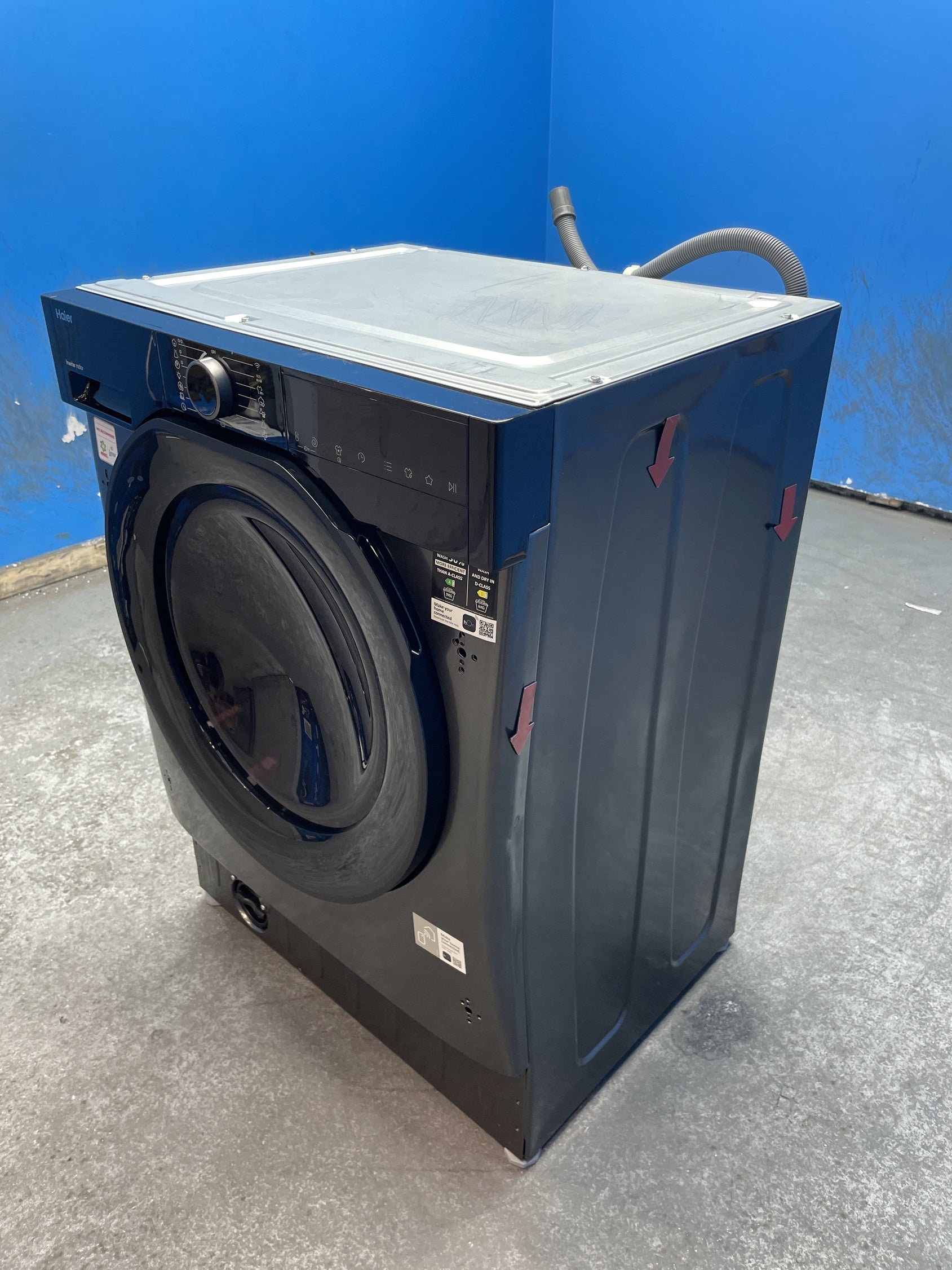 #GRC-163-443 - Haier Integrated Washer Dryer – 9kg Wash, 6kg Dry, 1600rpm, WiFi Connected, Grey