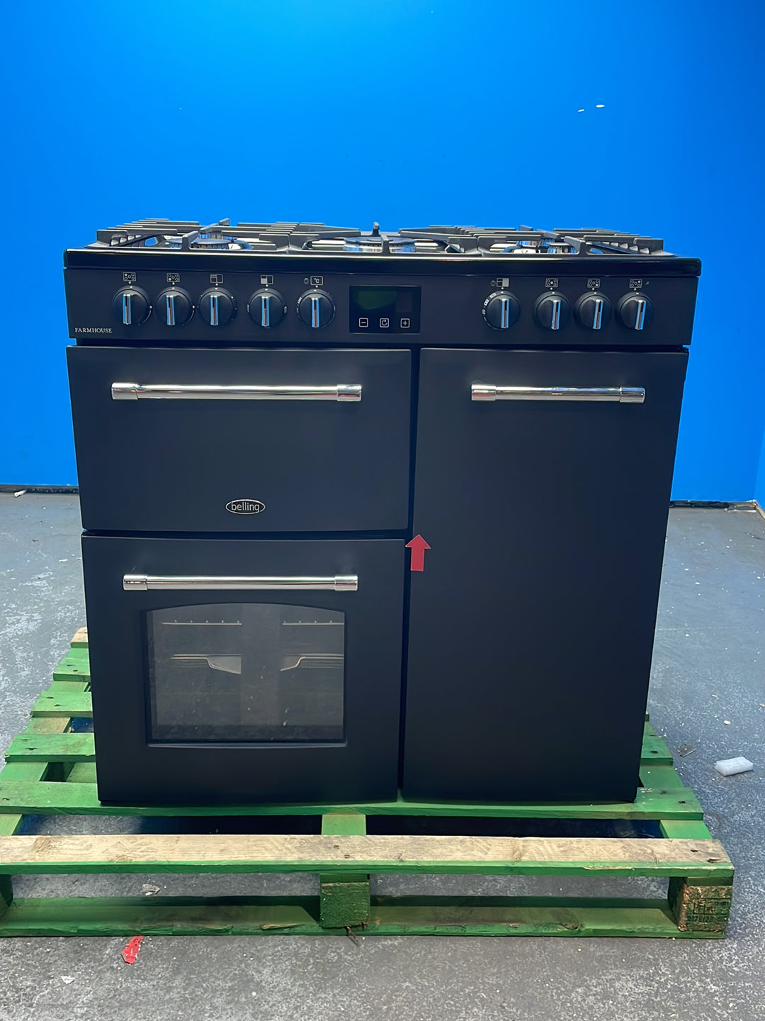 #GRC-164-290 - Belling Farmhouse 90cm Dual Fuel Range Cooker – 174L, 3 Ovens, AirFry
