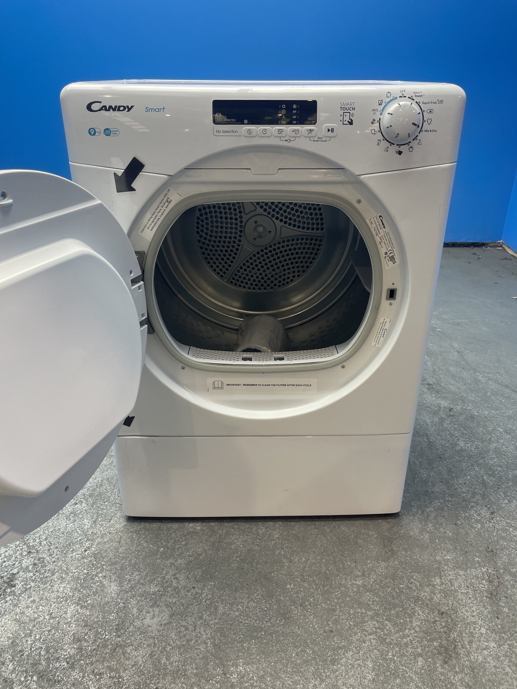 #GRC-156-121 - Candy CSE V9DF-80 9kg Vented Smart Tumble Dryer