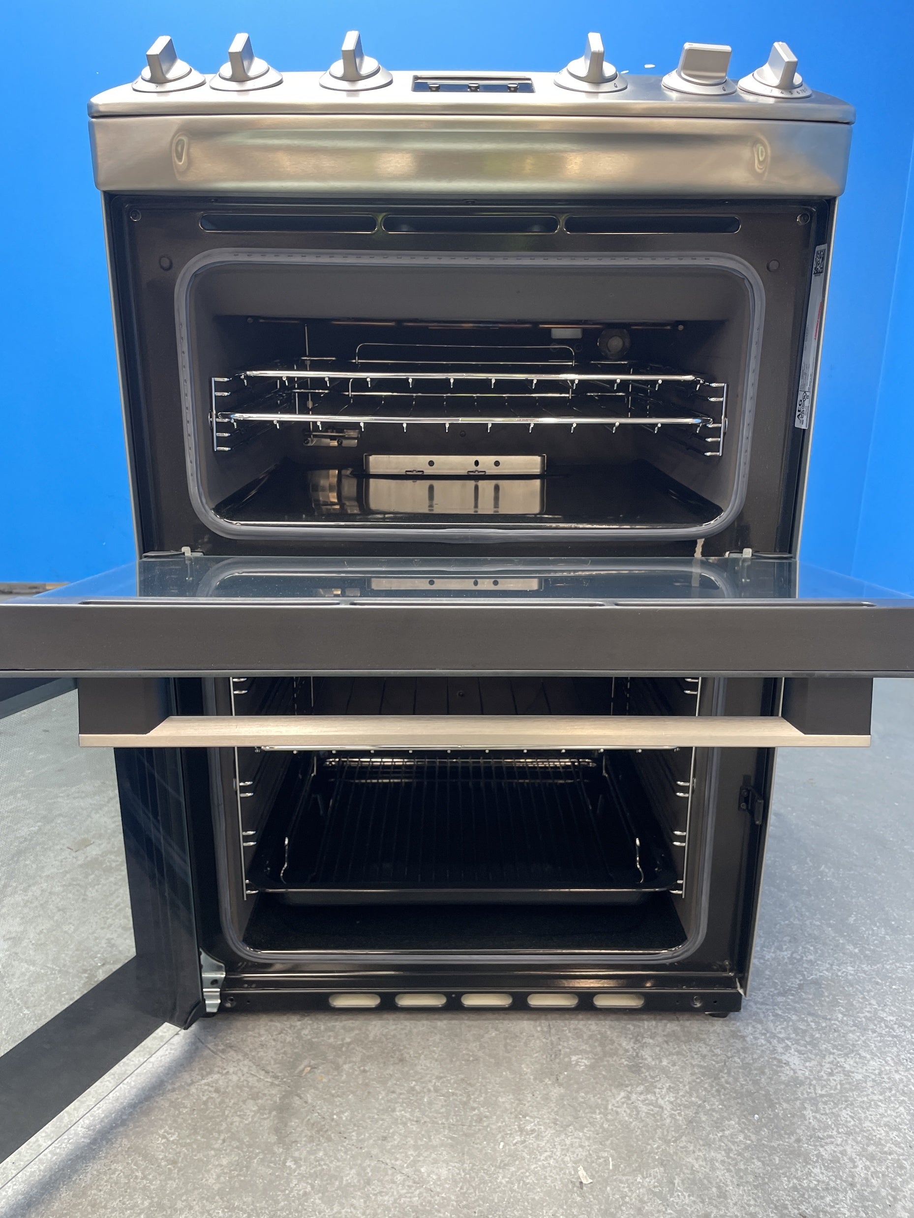 #GRC-158-205 - AEG CGX6130ACM 60cm Double Oven Gas Cooker with 4 Burner Hob