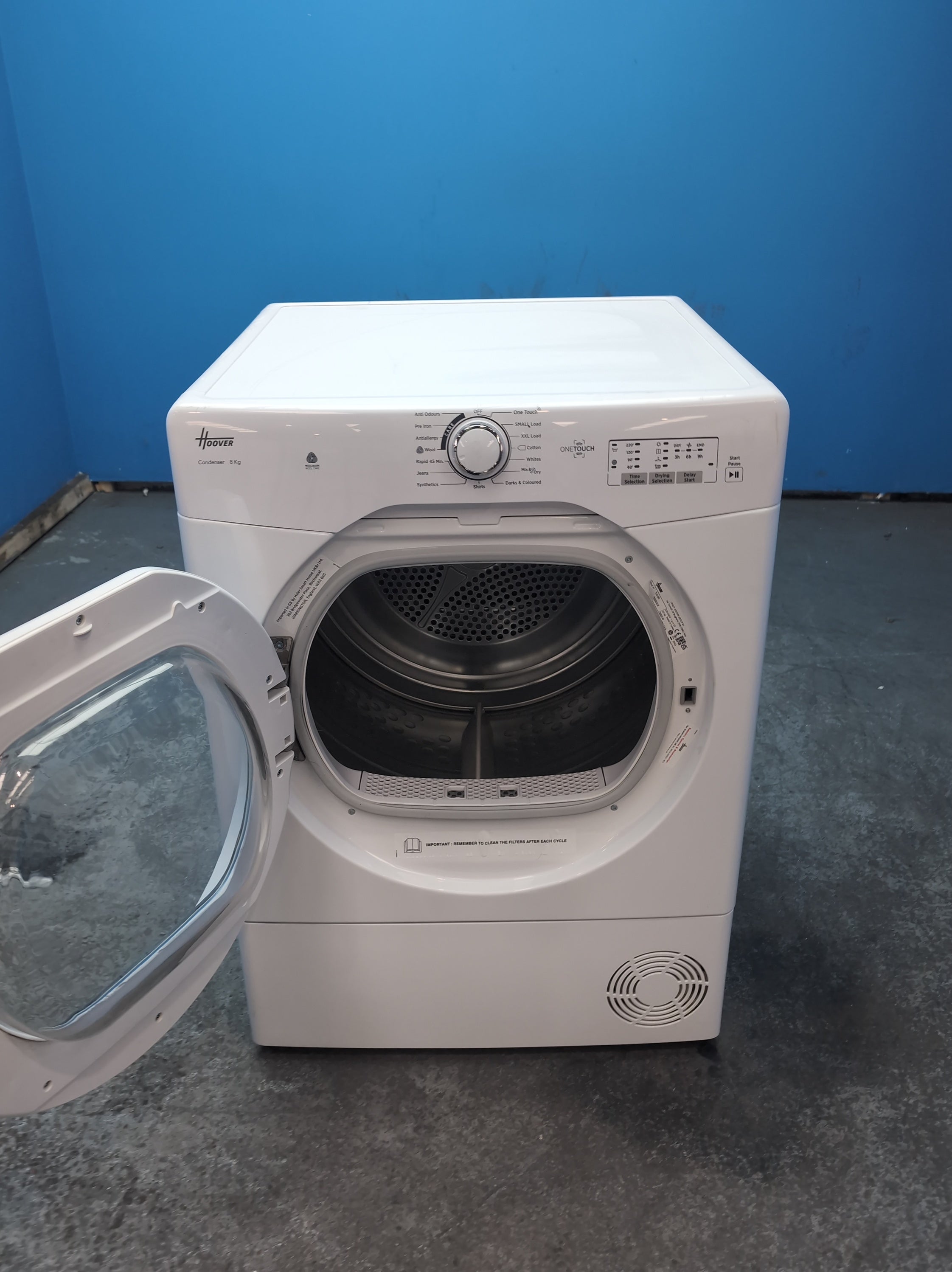 #GRC-162-772 - Hoover 8kg Condenser Tumble Dryer – WiFi Connected, White, B Energy Rating